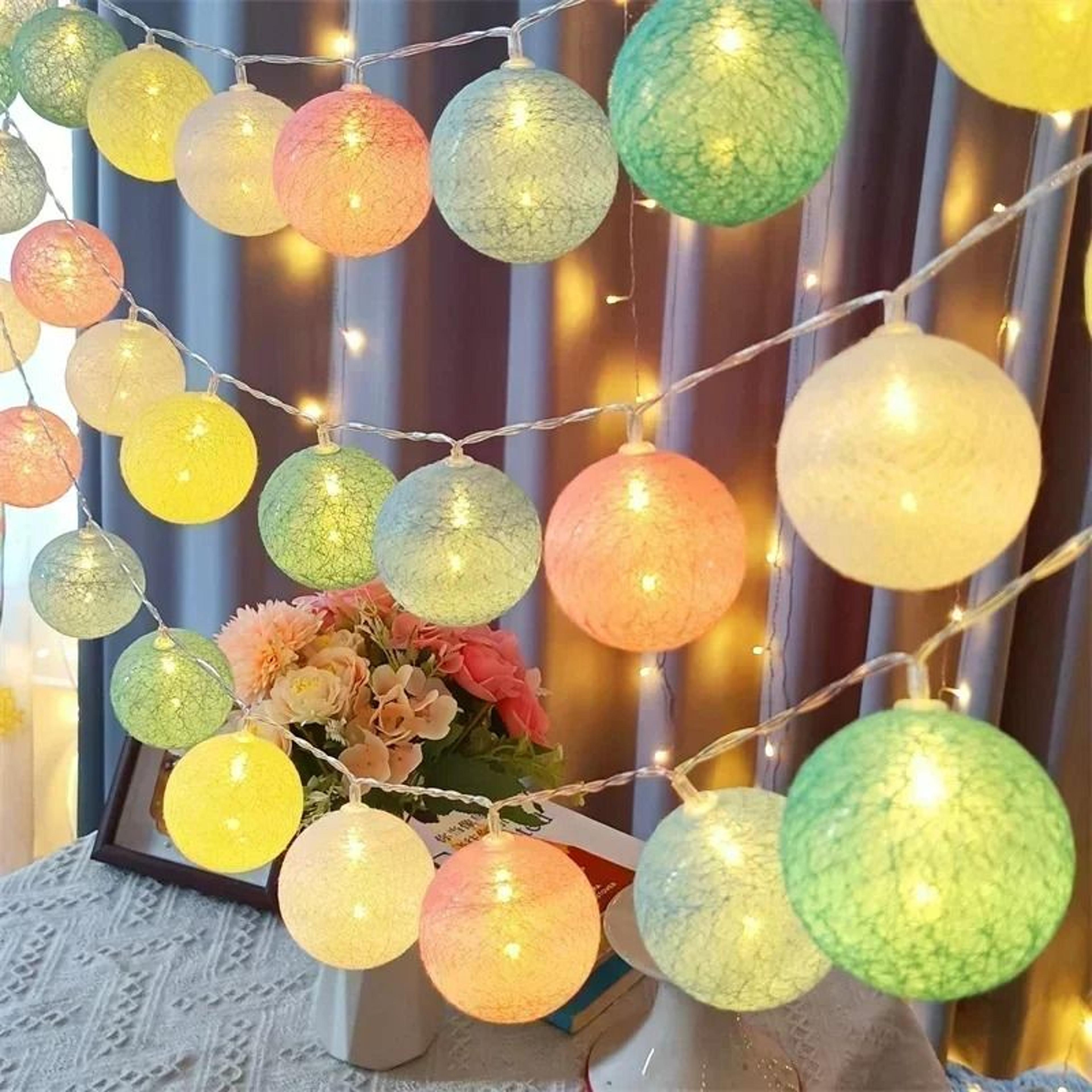 Cotton Ball LED String Fairy Lights 2