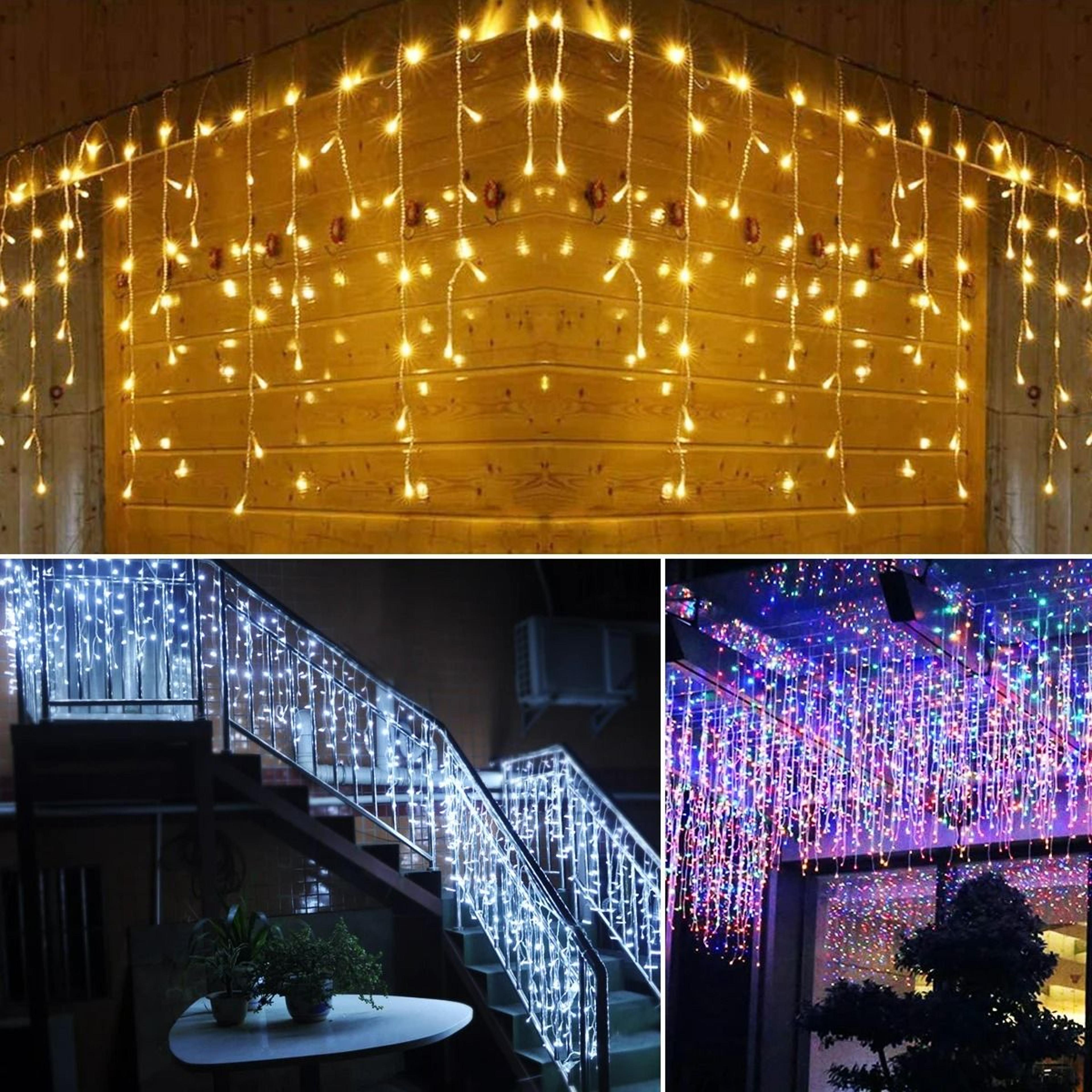 Constraint Free Text Framing Execution Path110V Connectable Outdoor LED Icicle Curtain String Light 5