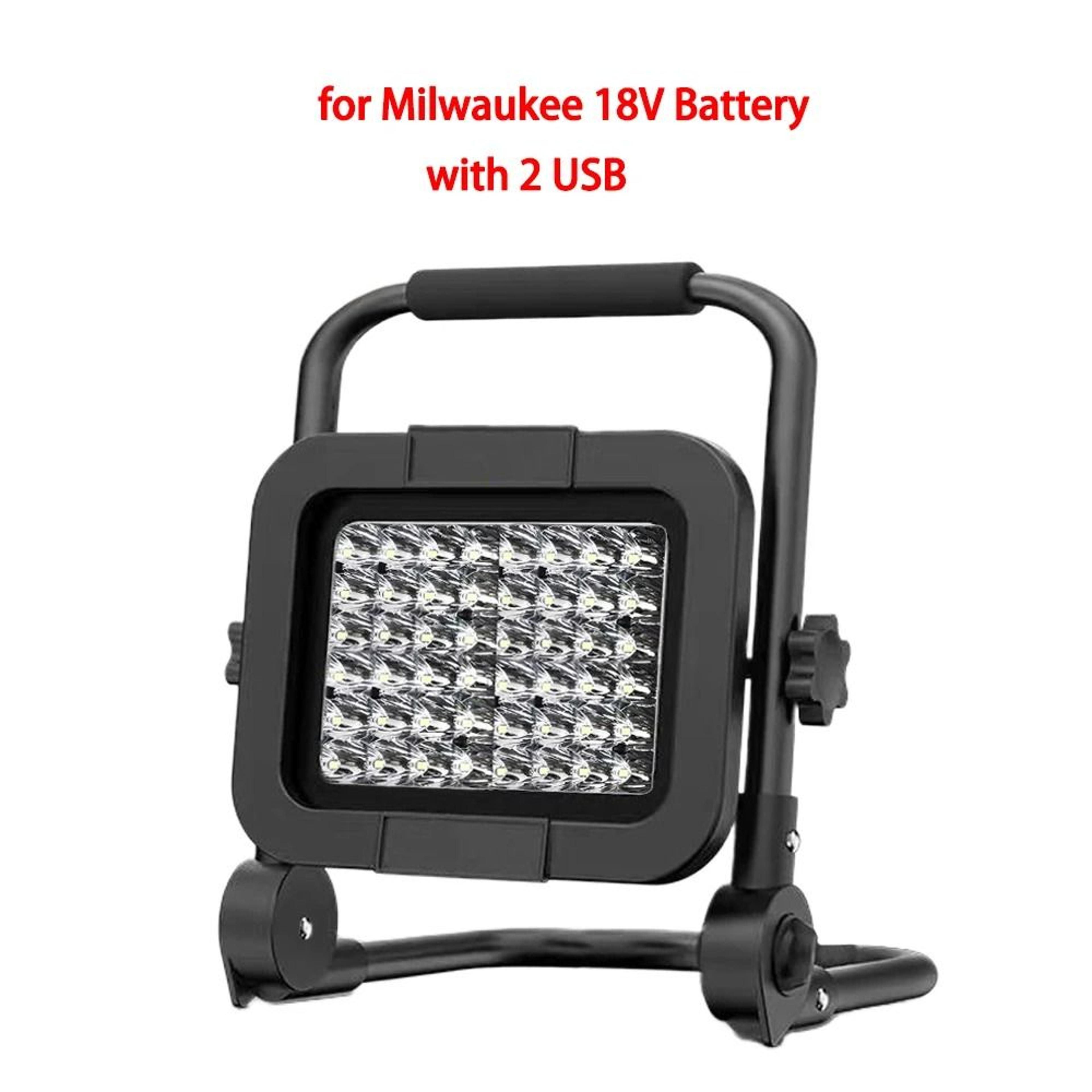 Cordless Outdoor LED Work Light  Handheld Spotlight Fits Makita  DeWalt  Milwaukee 18V 12