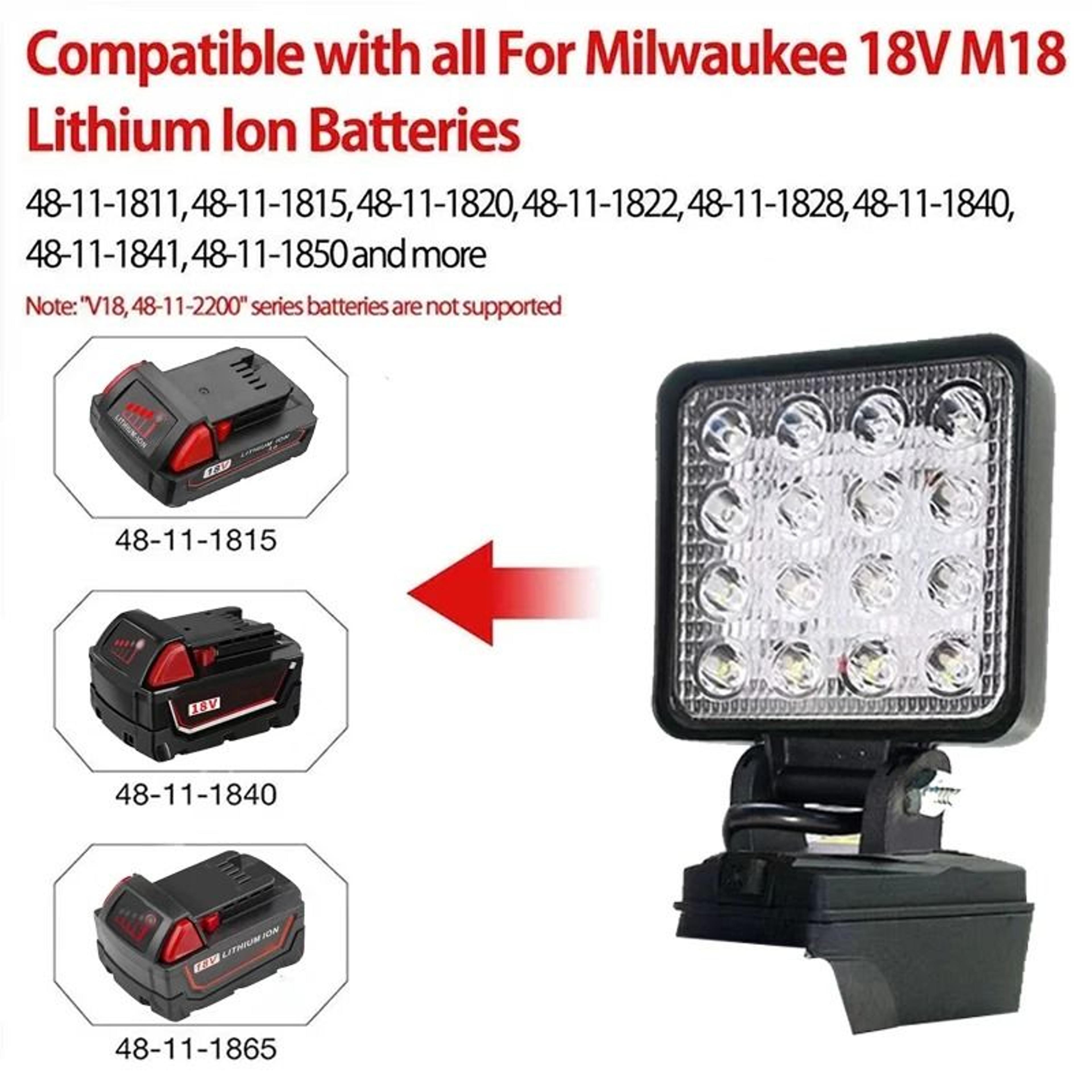 Milwaukee M18 Compatible Cordless Outdoor Work Light  Handheld Spotlight 5