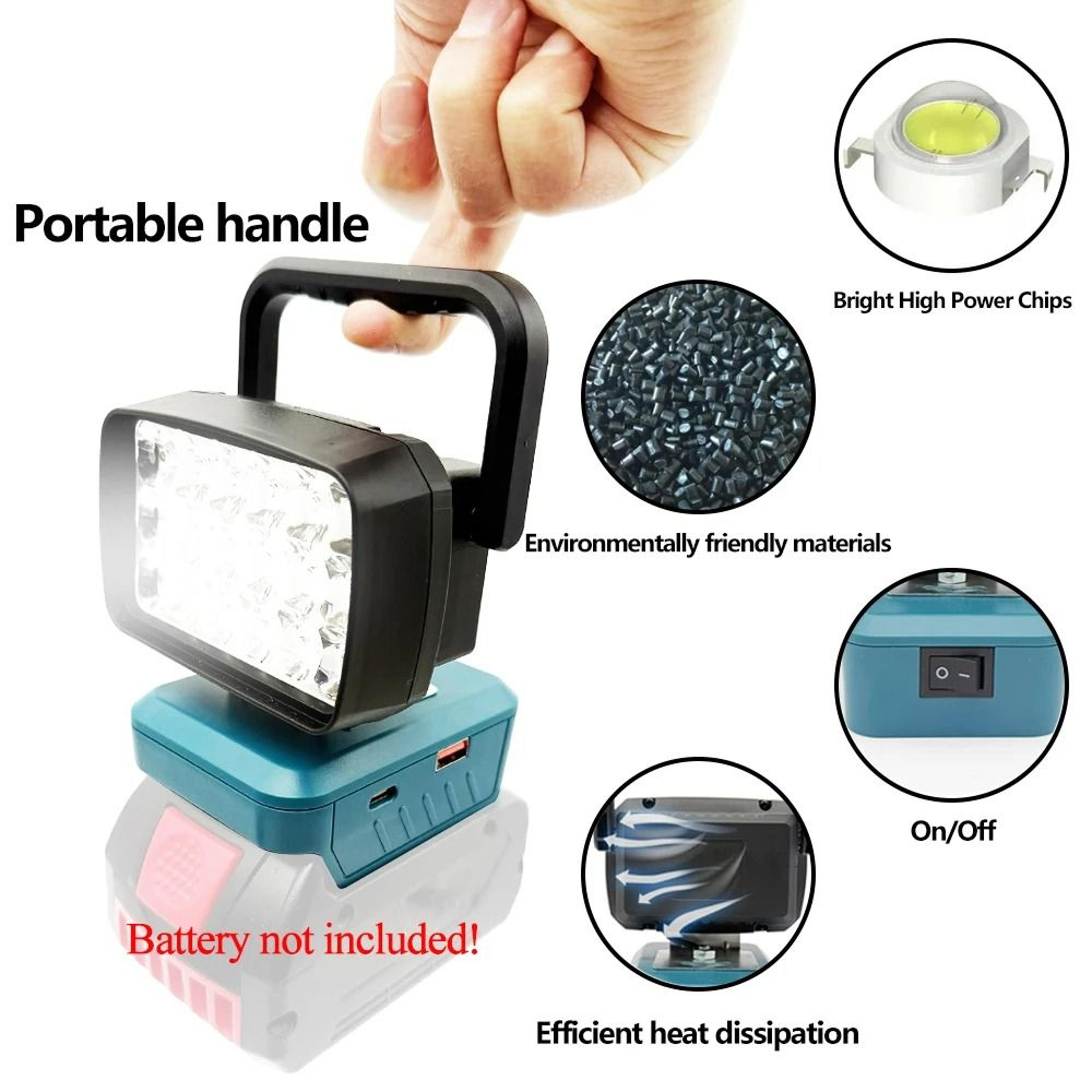 Bosch 18V Compatible Cordless LED Work Light  Handheld Spotlight 5
