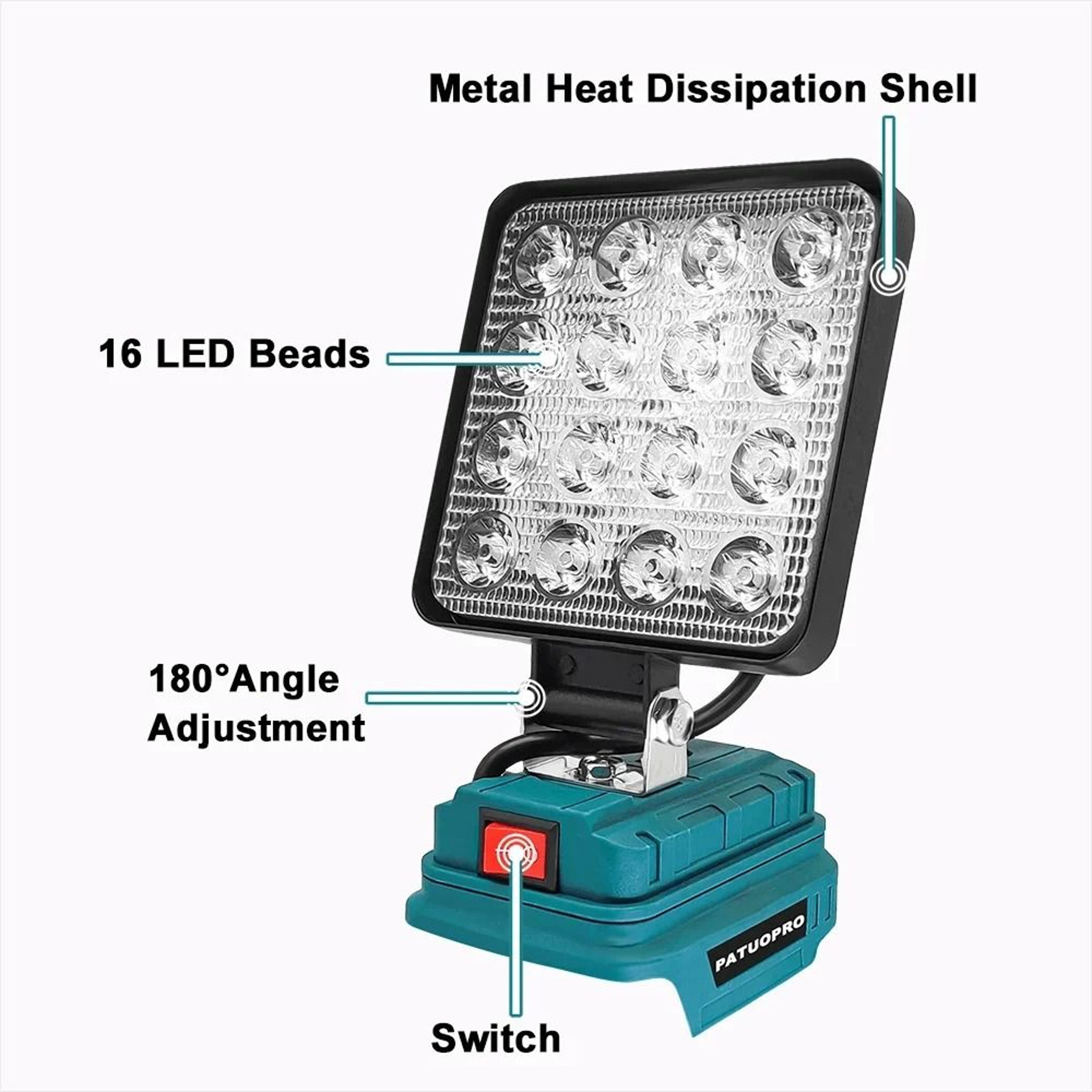 16LED 18V Compatible Cordless Portable Work Light 2