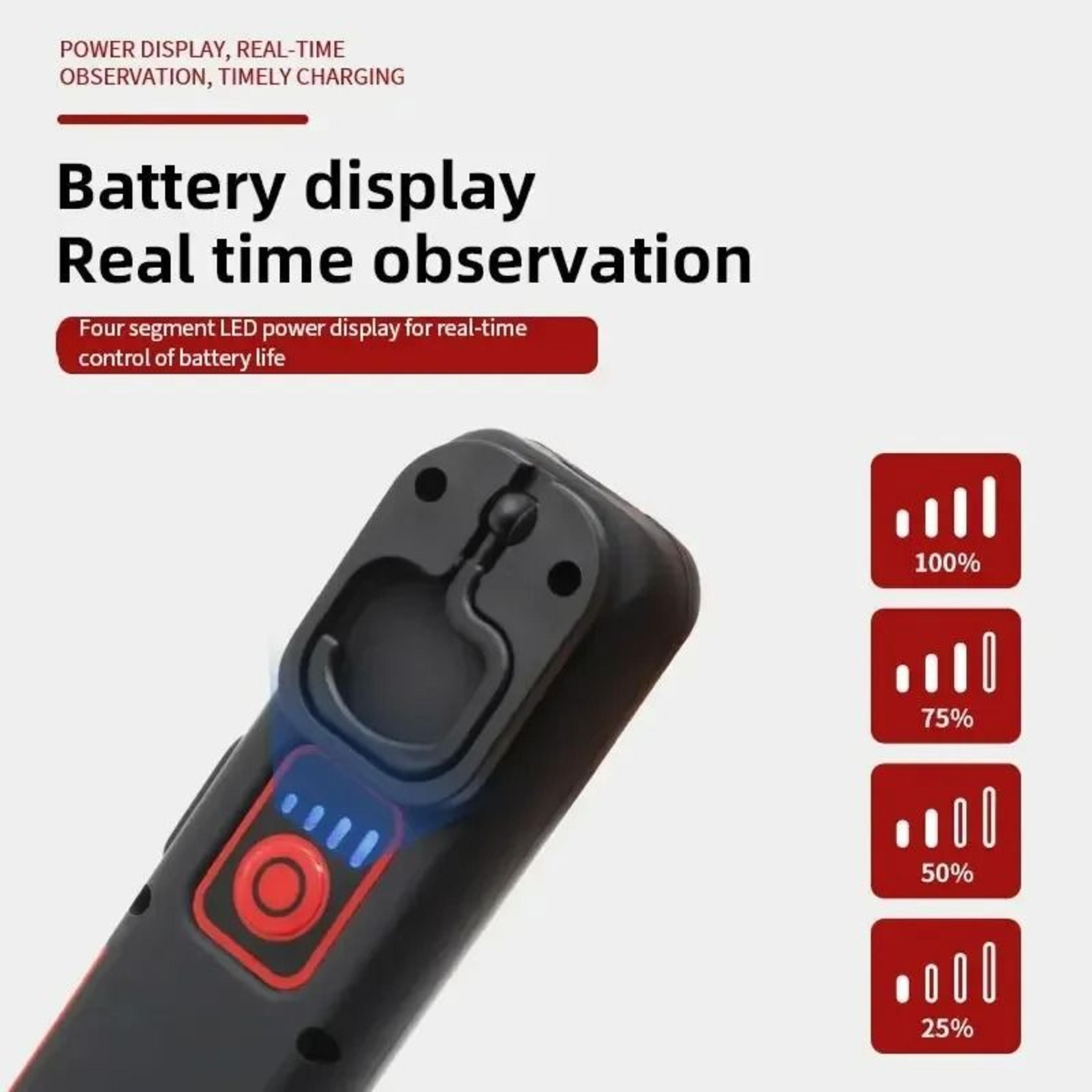 Portable USB Rechargeable Magnetic COB LED Work Light  Camping Torch 5
