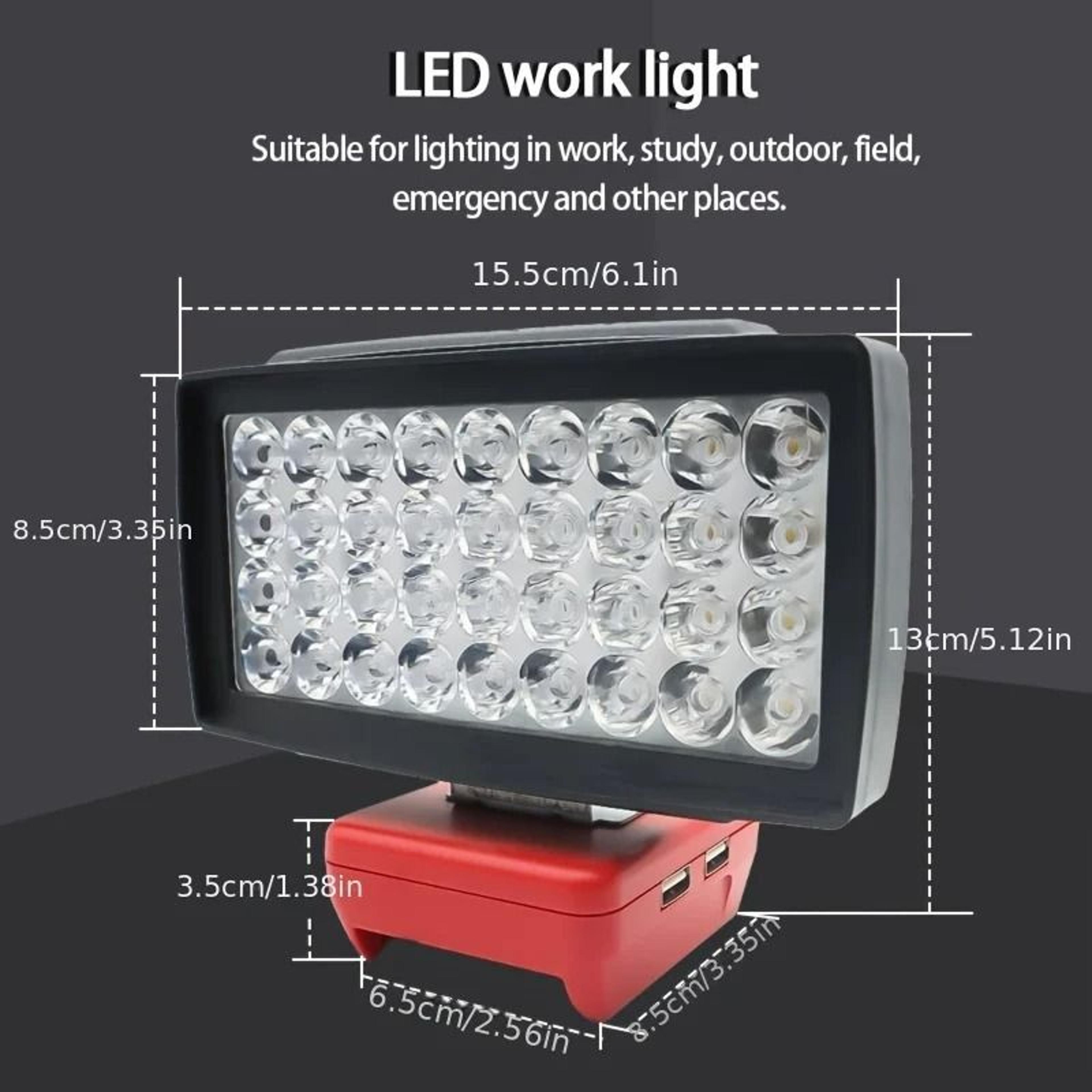 36LED 2500LM Cordless Flood Work Light 2