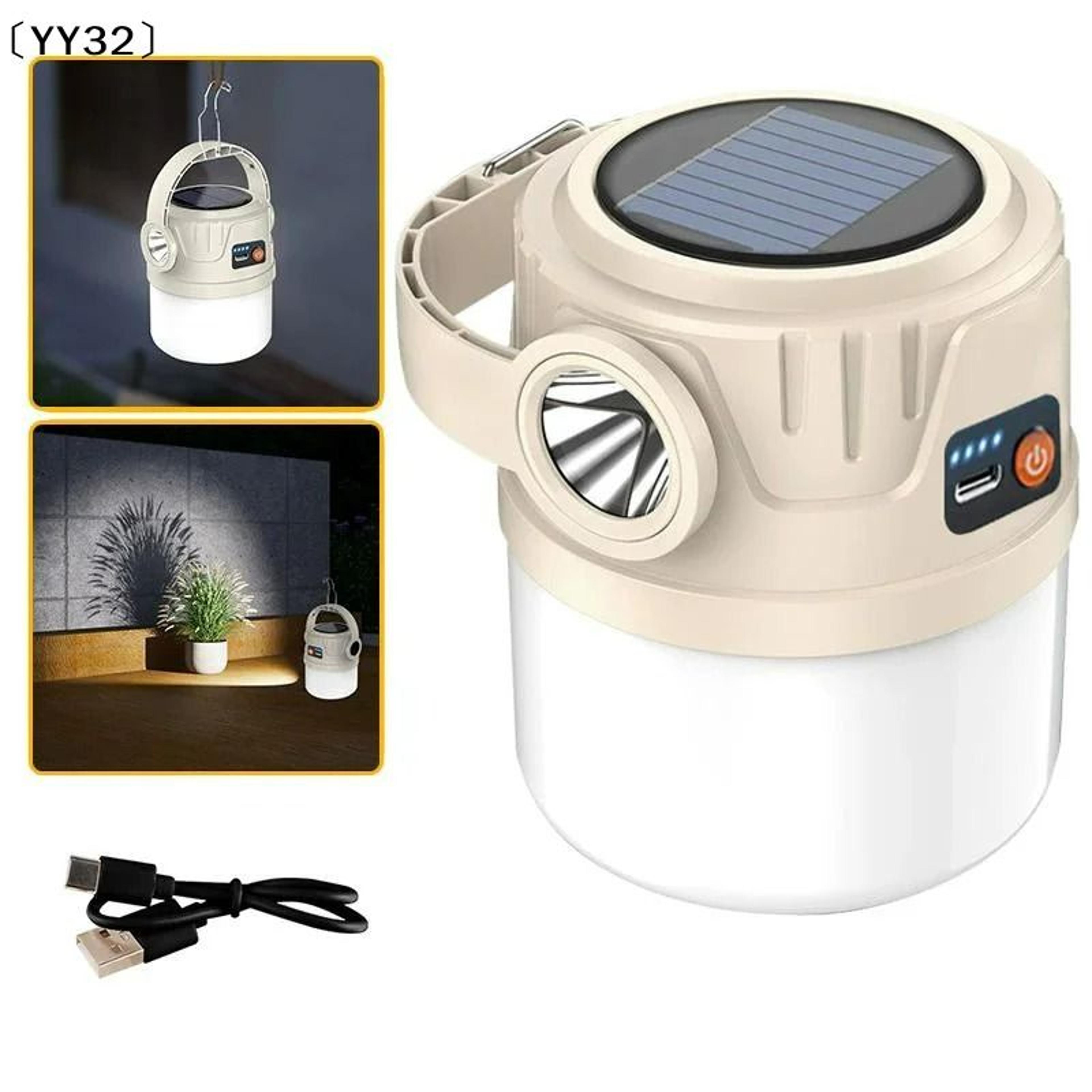 long-endurance solar camping lantern & portable usb-c emergency light
