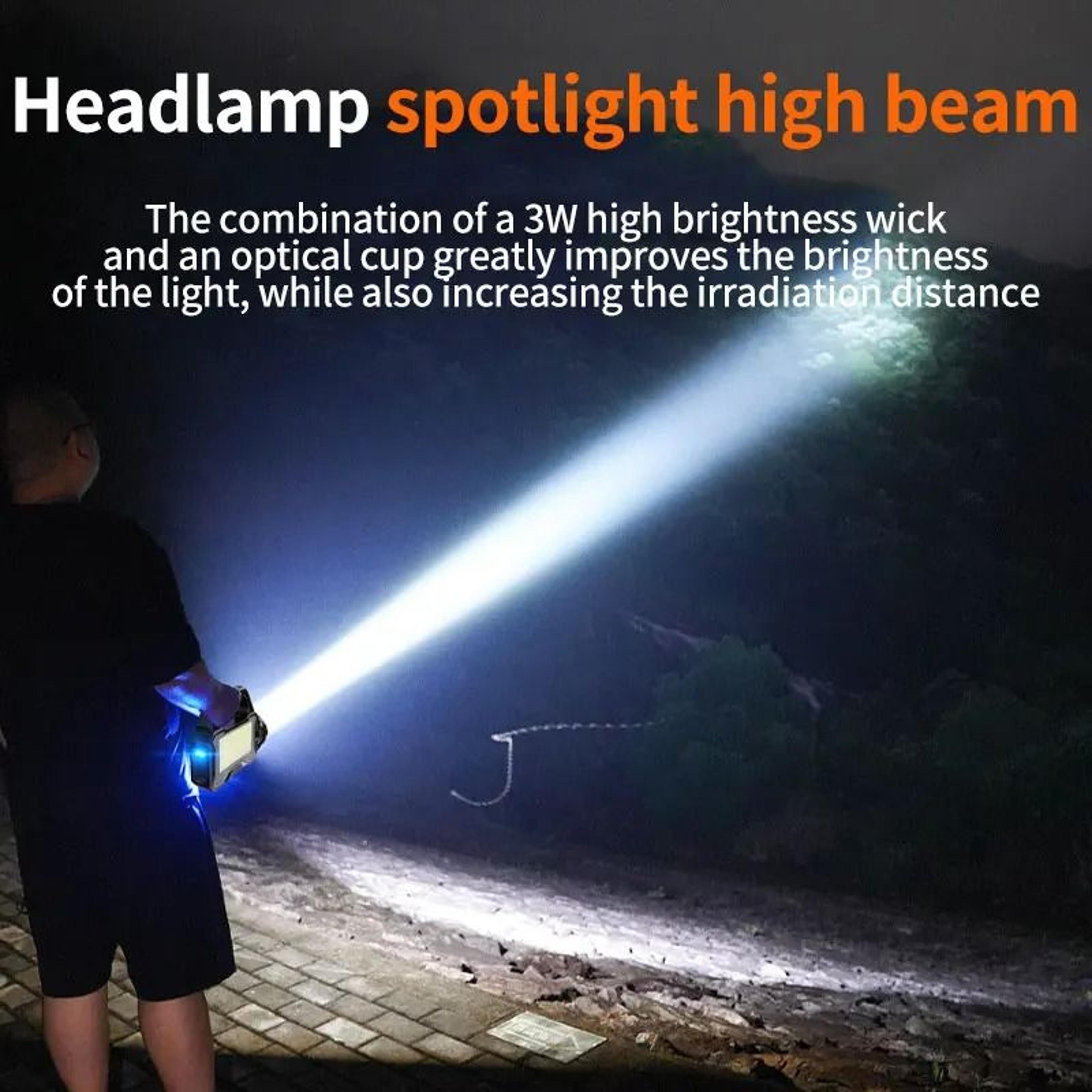 Solar Rechargeable LED Searchlight  Hand Lamp With COB Side Light 3