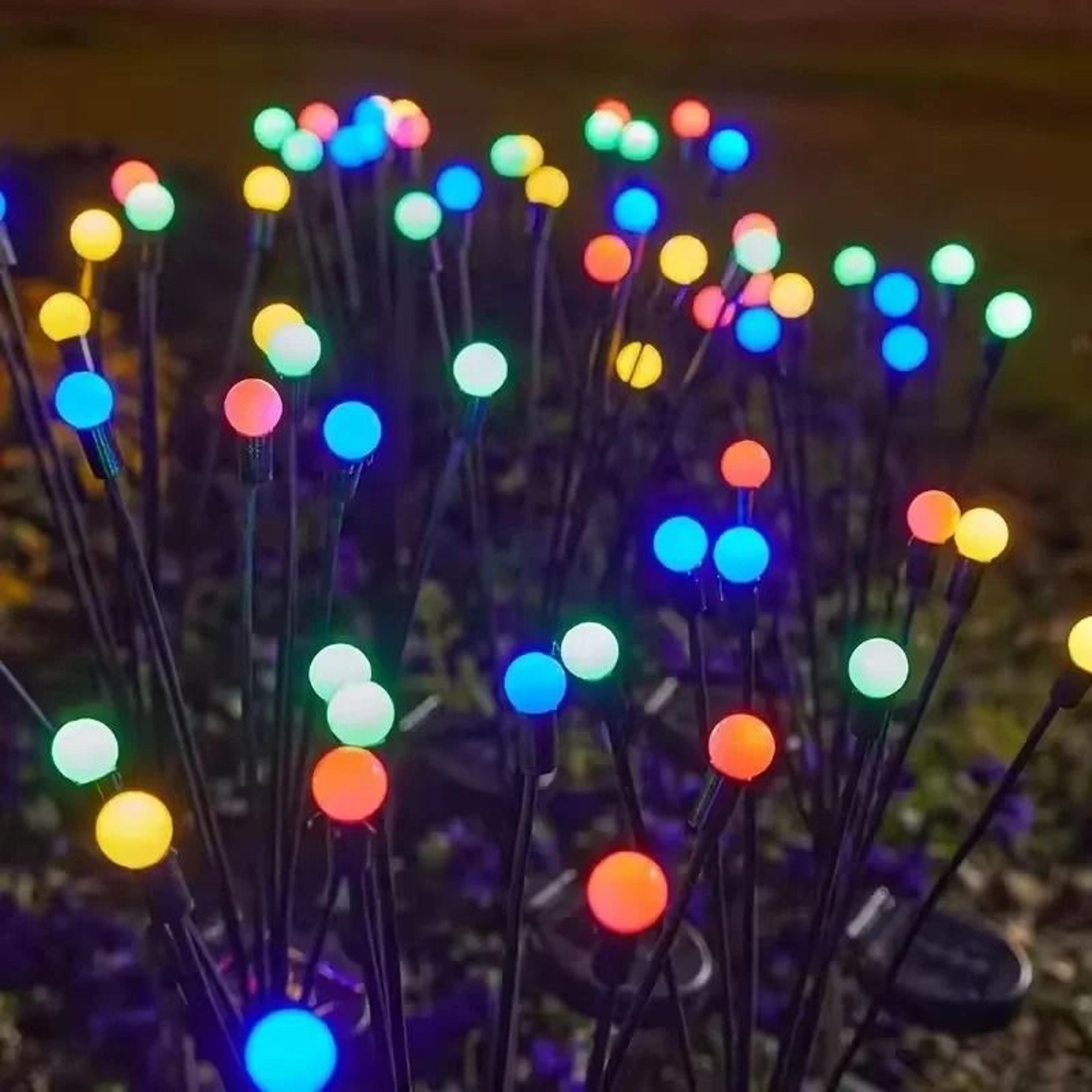 Outdoor RGB Solar Firefly Garden Lights  Vibrant Swaying Pathway Accent 8
