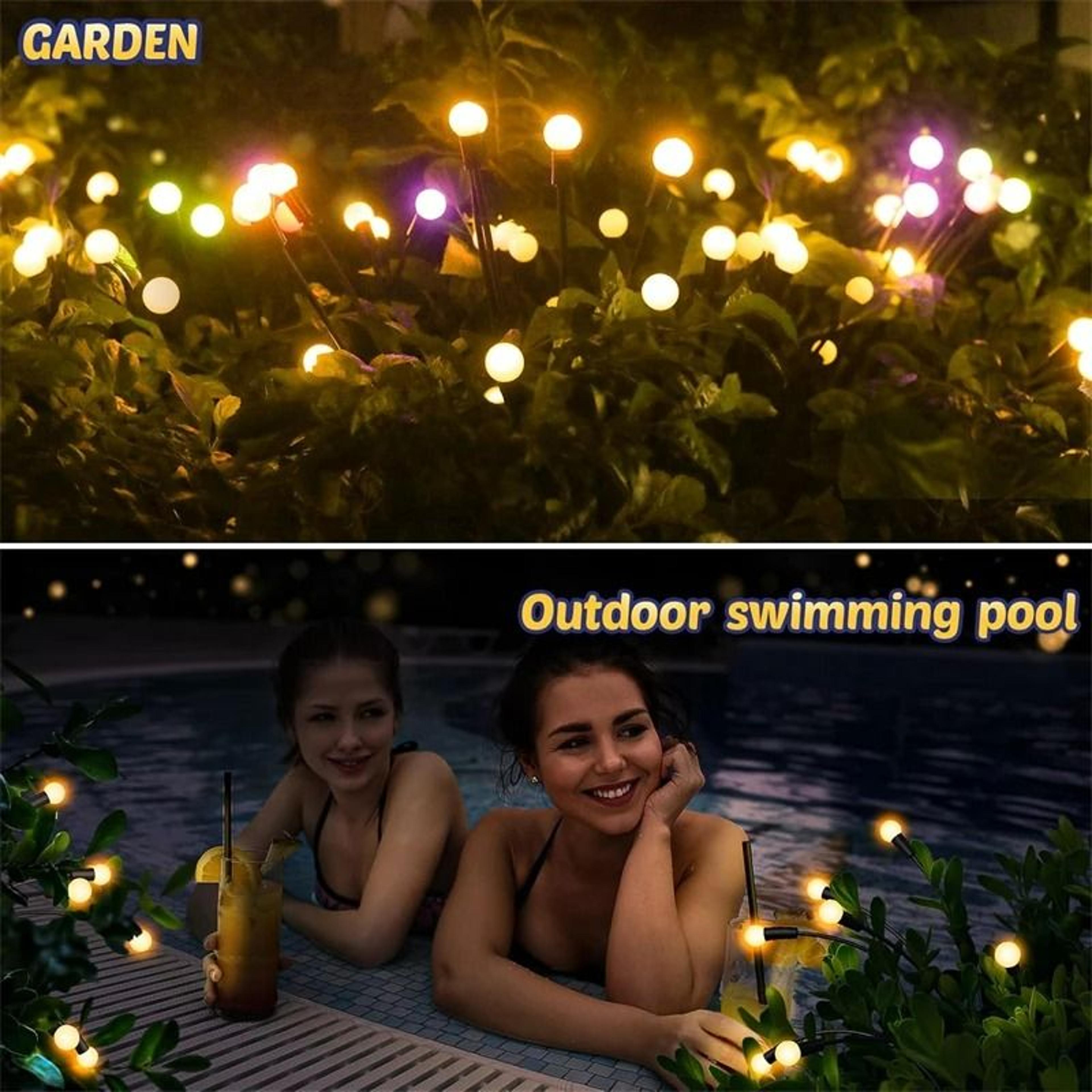 Solar Powered Firefly Garden String Lights  Outdoor Accent Decor 5