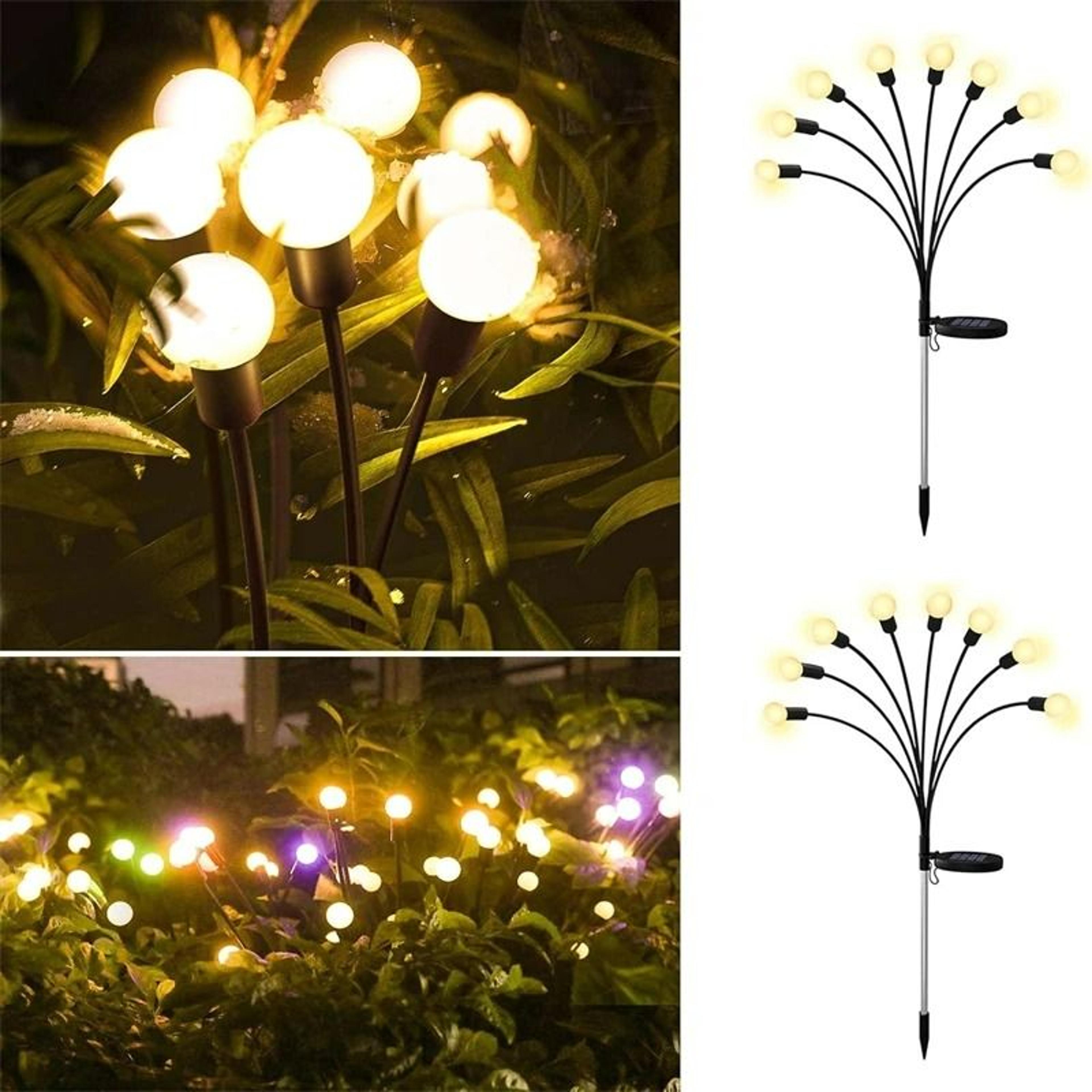 Solar Powered Firefly Garden String Lights  Outdoor Accent Decor 1