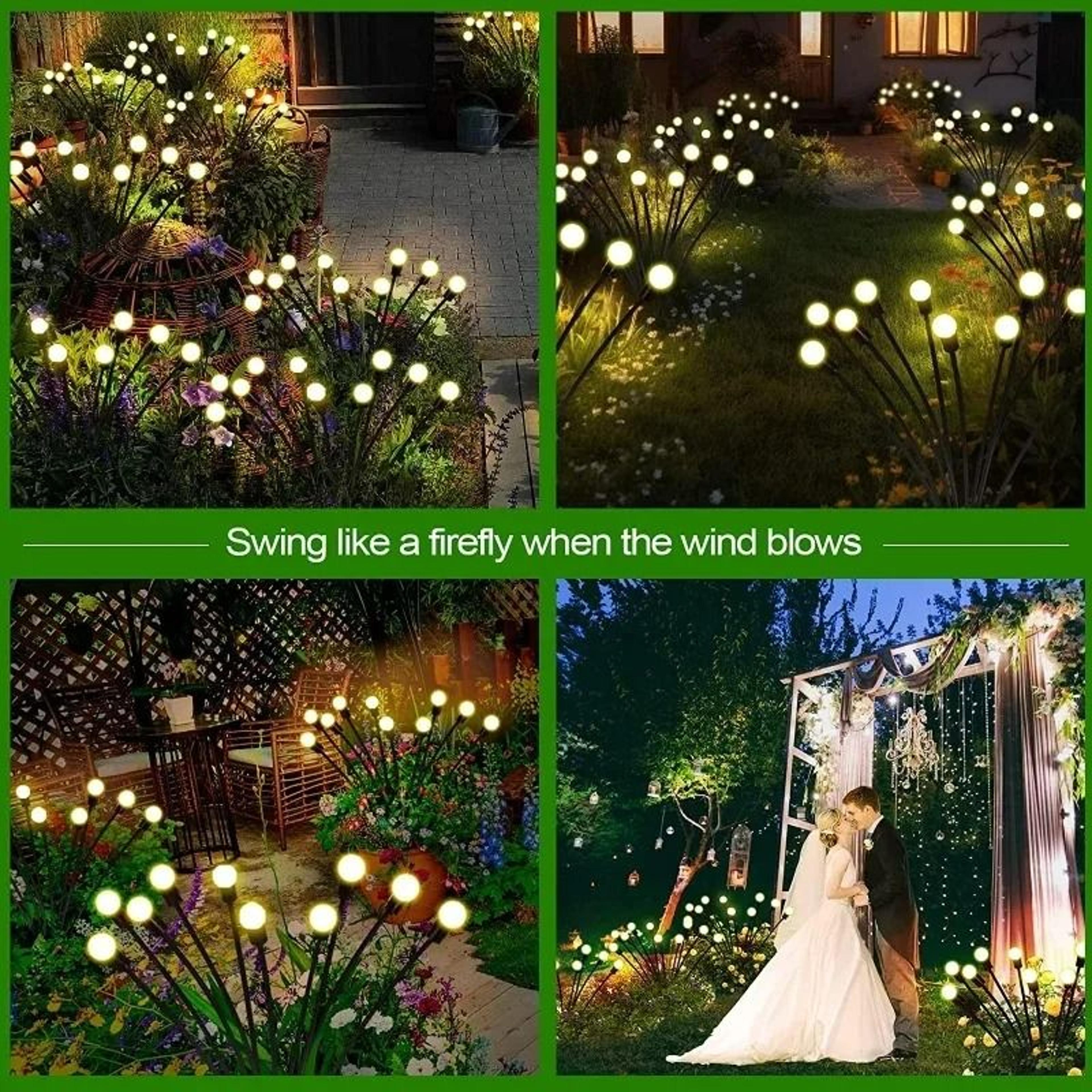 Solar Garden Firefly Light  Outdoor Pathway Accent Decor 5
