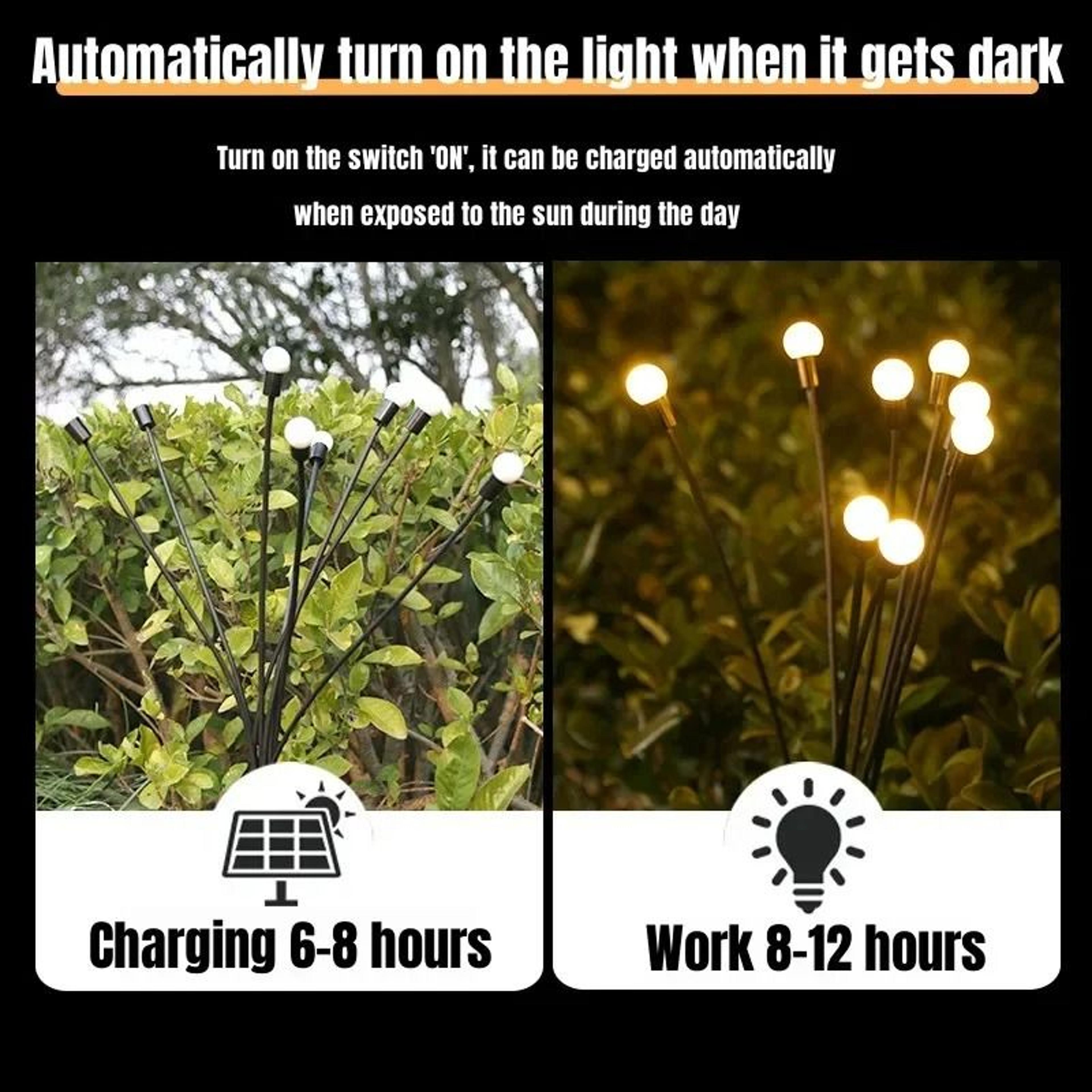 Solar Powered Swaying Firefly Garden Lights  Landscape Lawn Decor 3