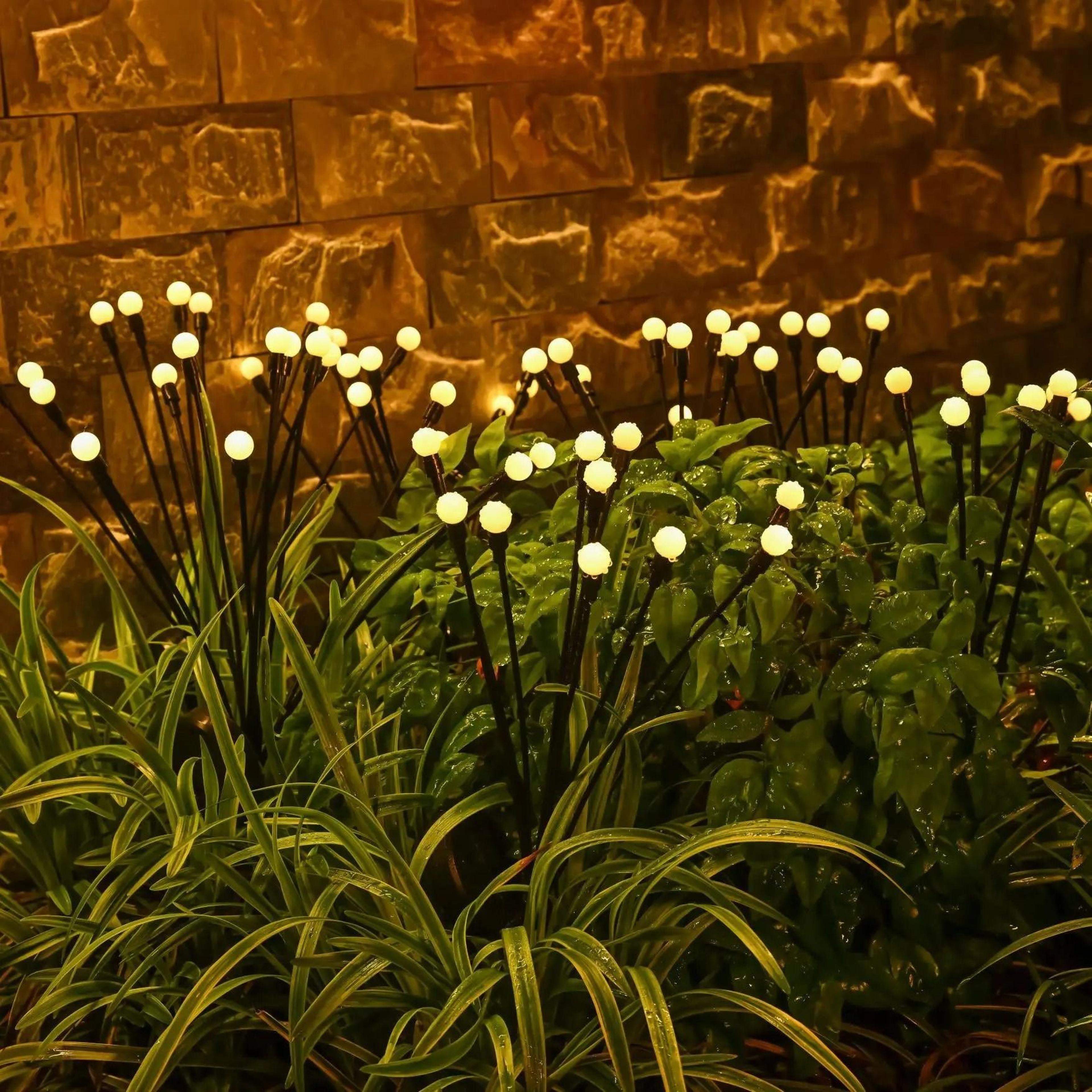 upgraded solar firefly lights & outdoor waterproof garden accent
