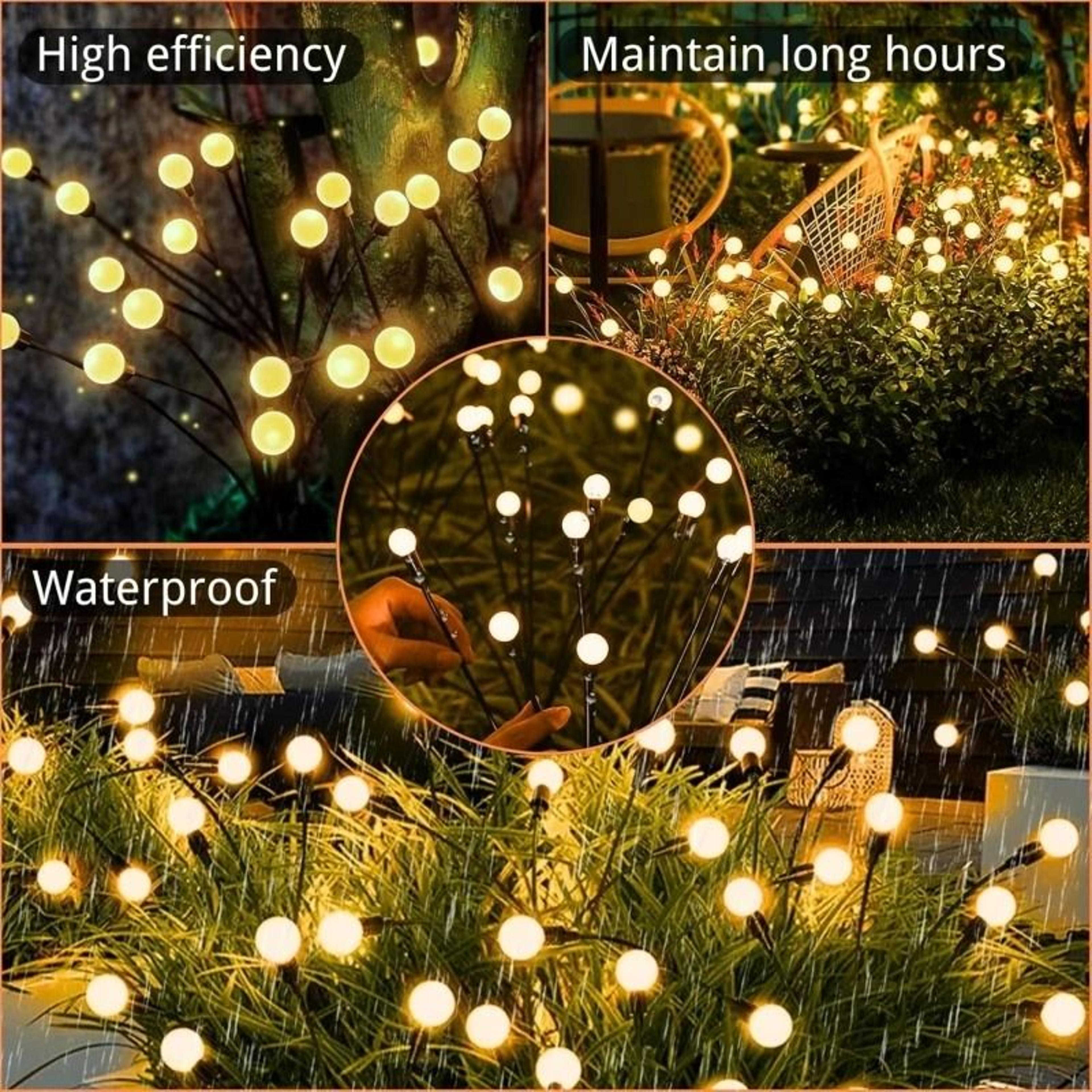 Upgraded WindDriven Solar LED Firefly Lights  Outdoor Lawn PlugIn Lamp 3