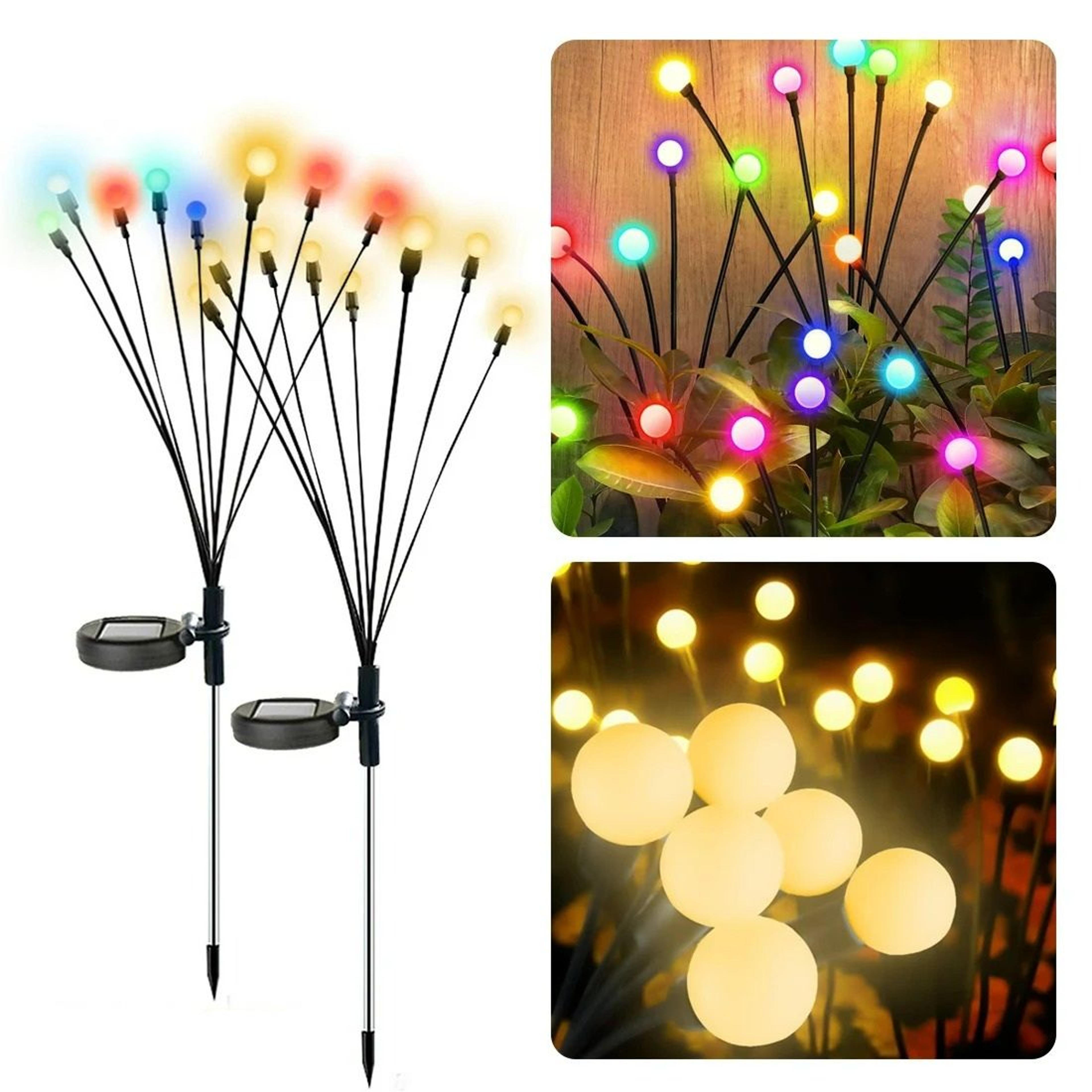 led solar firefly starburst swaying pathway lights & landscape accent