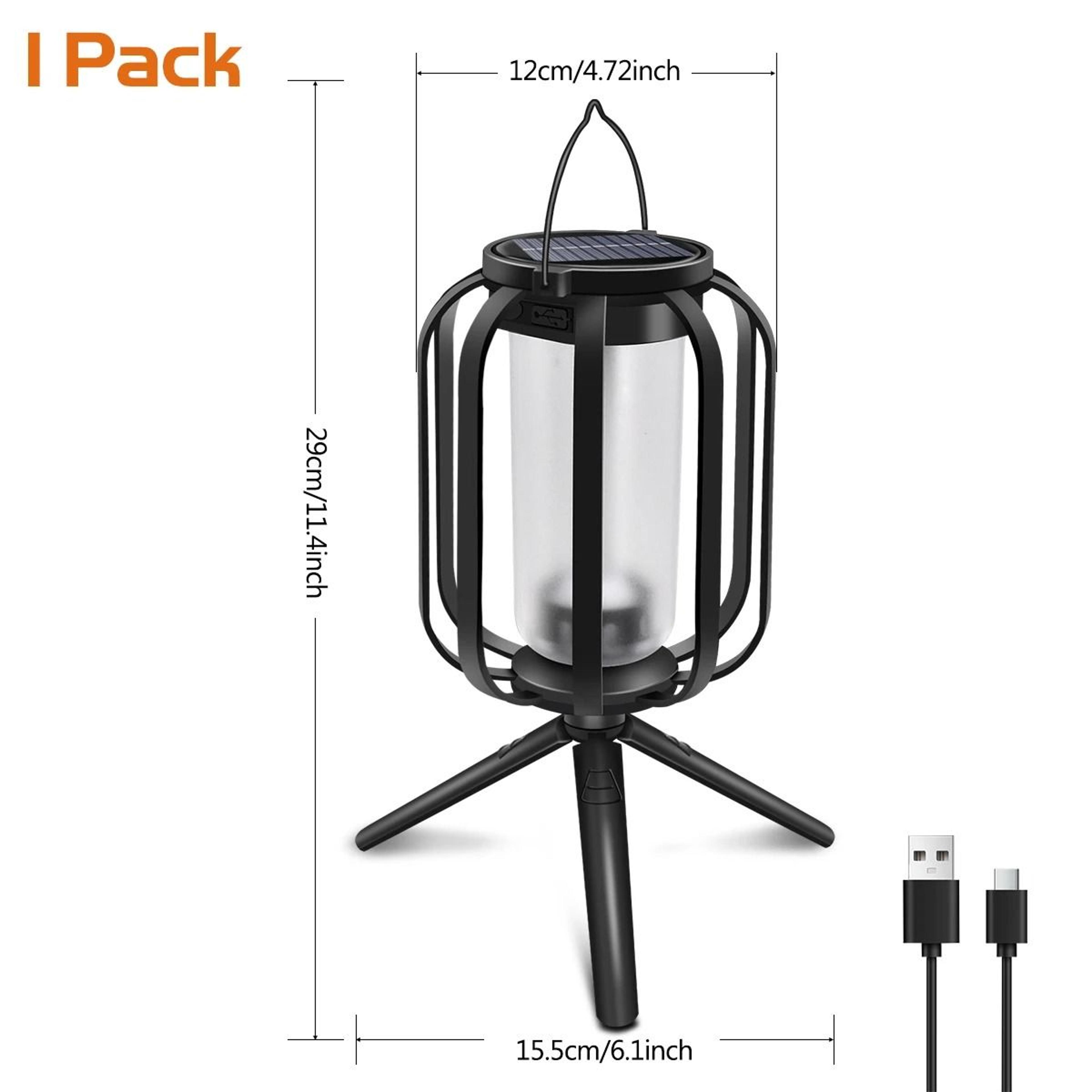 DualCharge Outdoor Solar  USB Flickering Flame Lantern 7