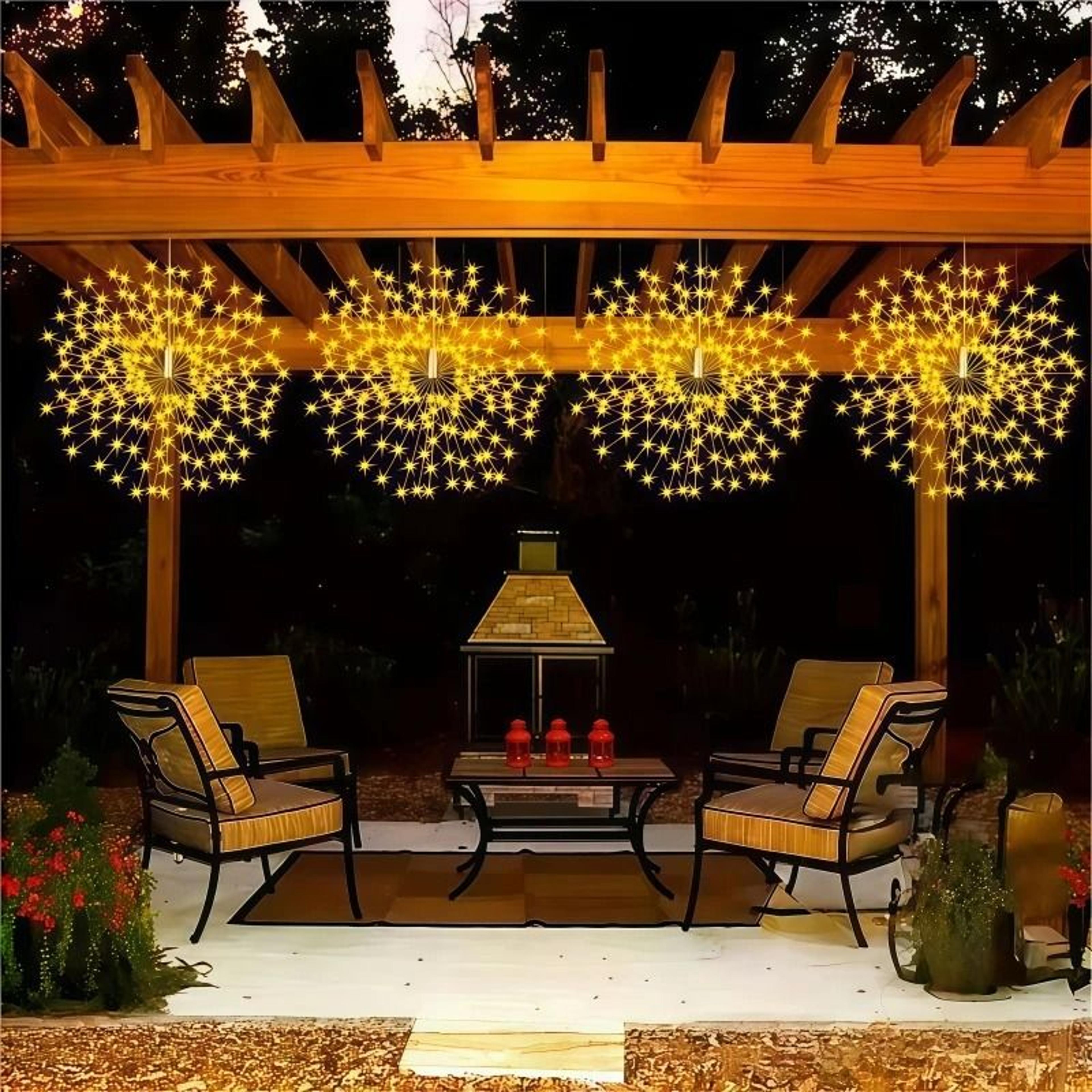 Solar Hanging Firework Lights For Eaves  Outdoor Yard Decor 4