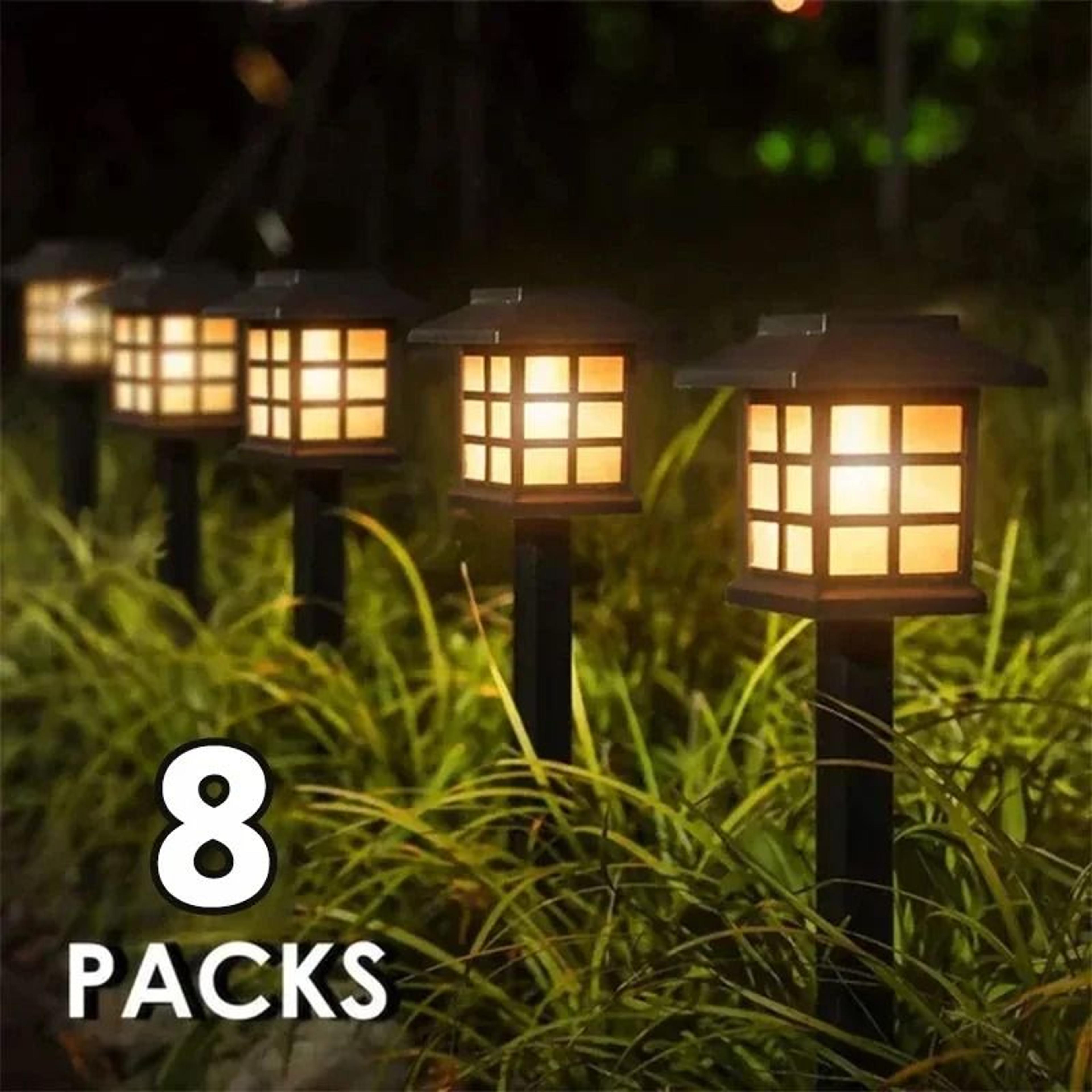 8pcs solar led pathway lights outdoor waterproof walkway garden decor