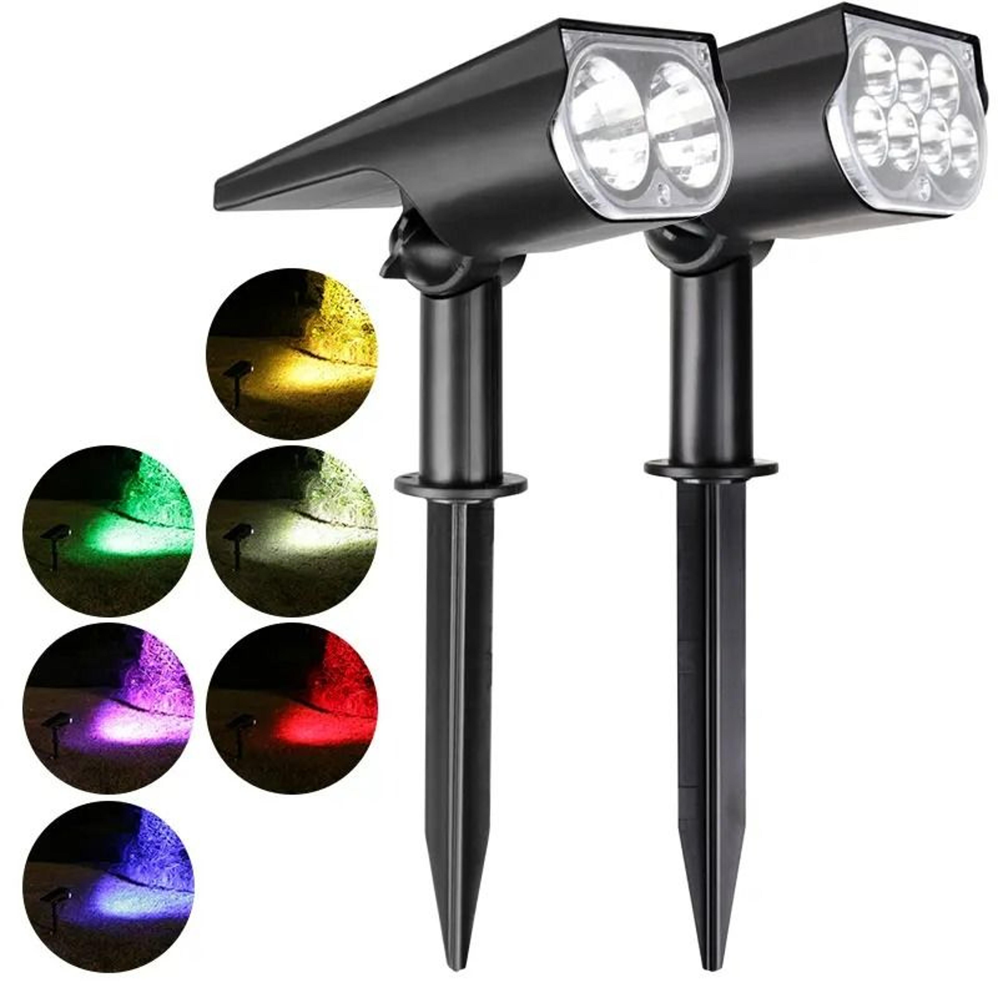 Solar Landscape Spotlights With Dual Ground And Wall Mount 0