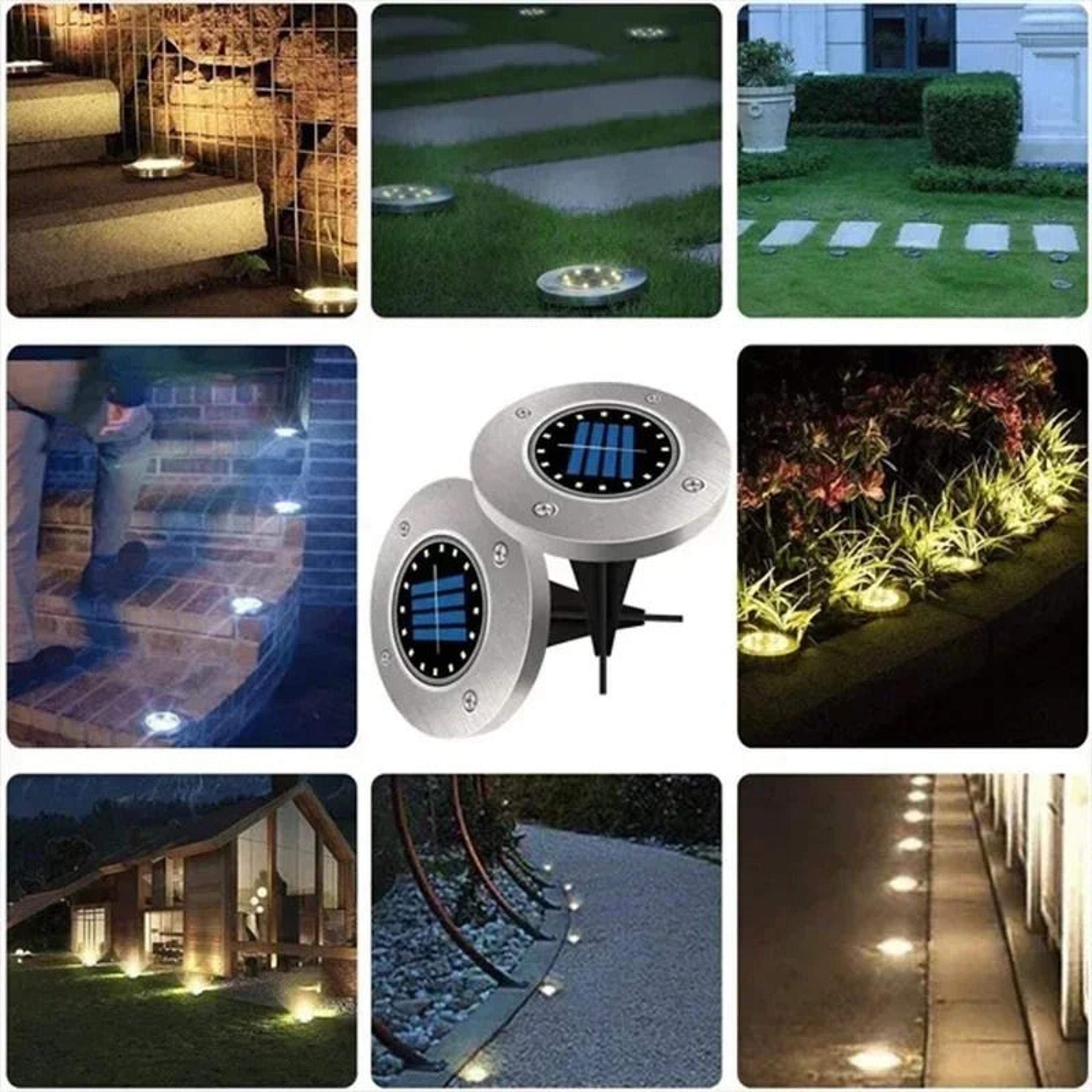 buried solar underground disk spotlights 8pcs set