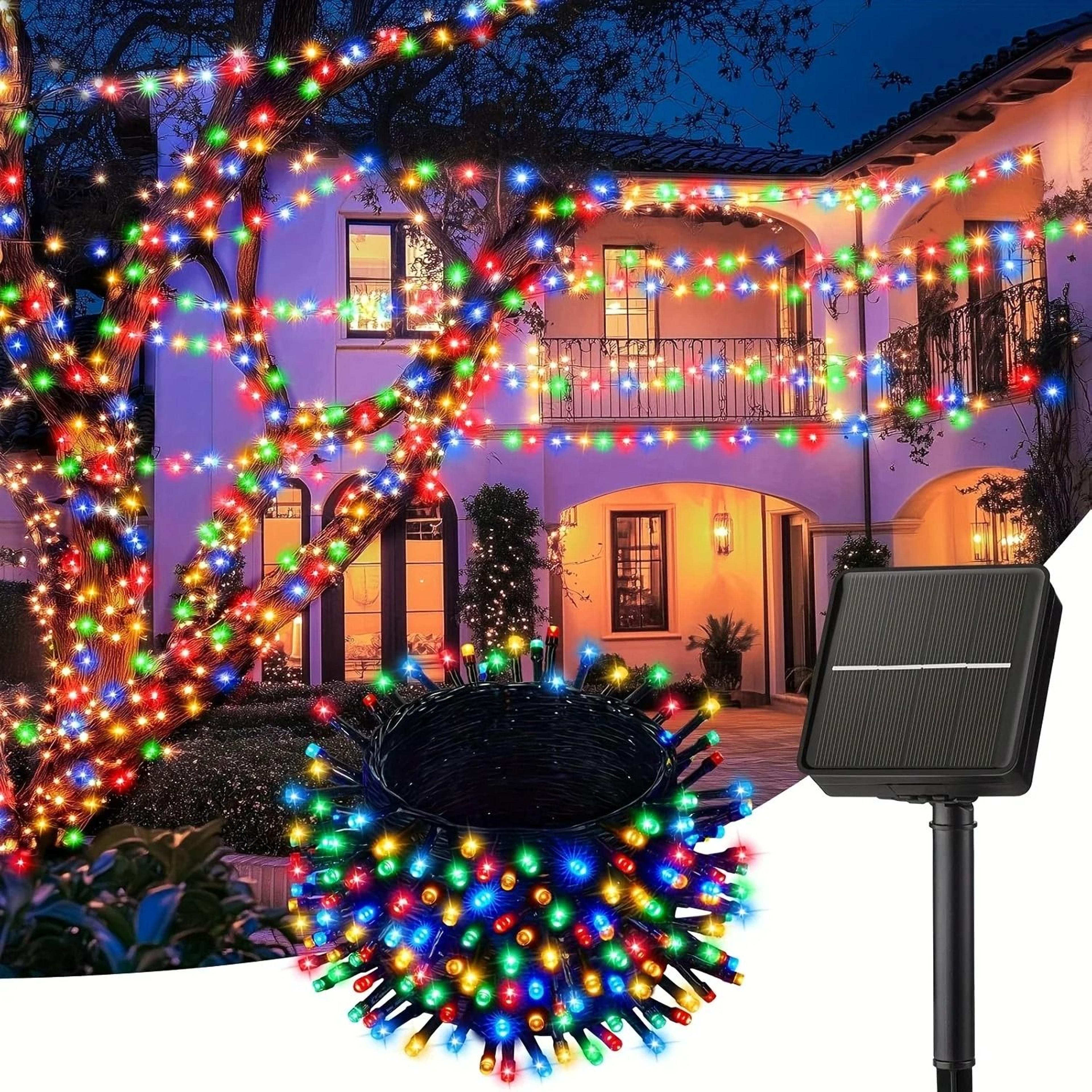 solar outdoor fairy garland string lights