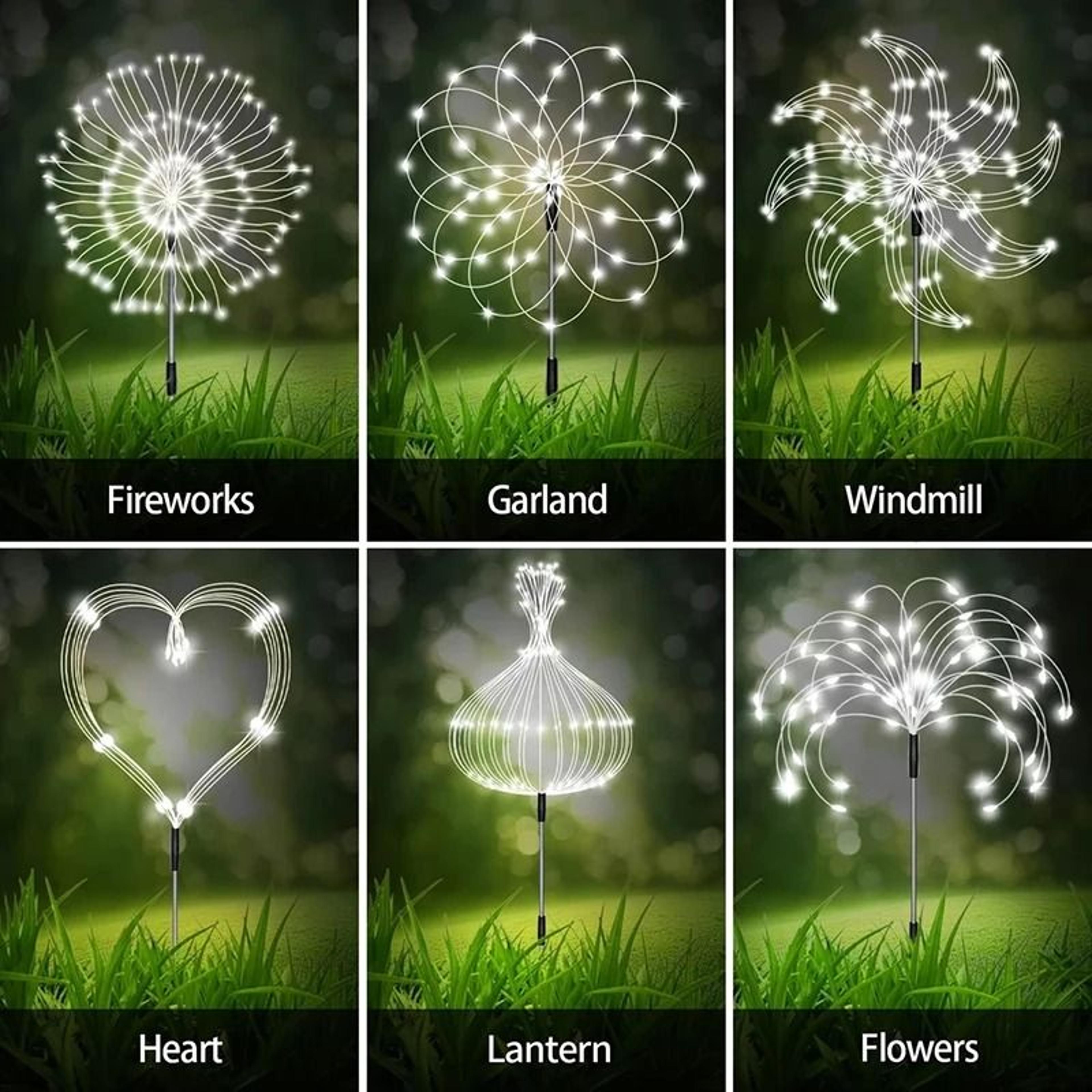 420 LED Solar Firework Ground Stake Lights 2