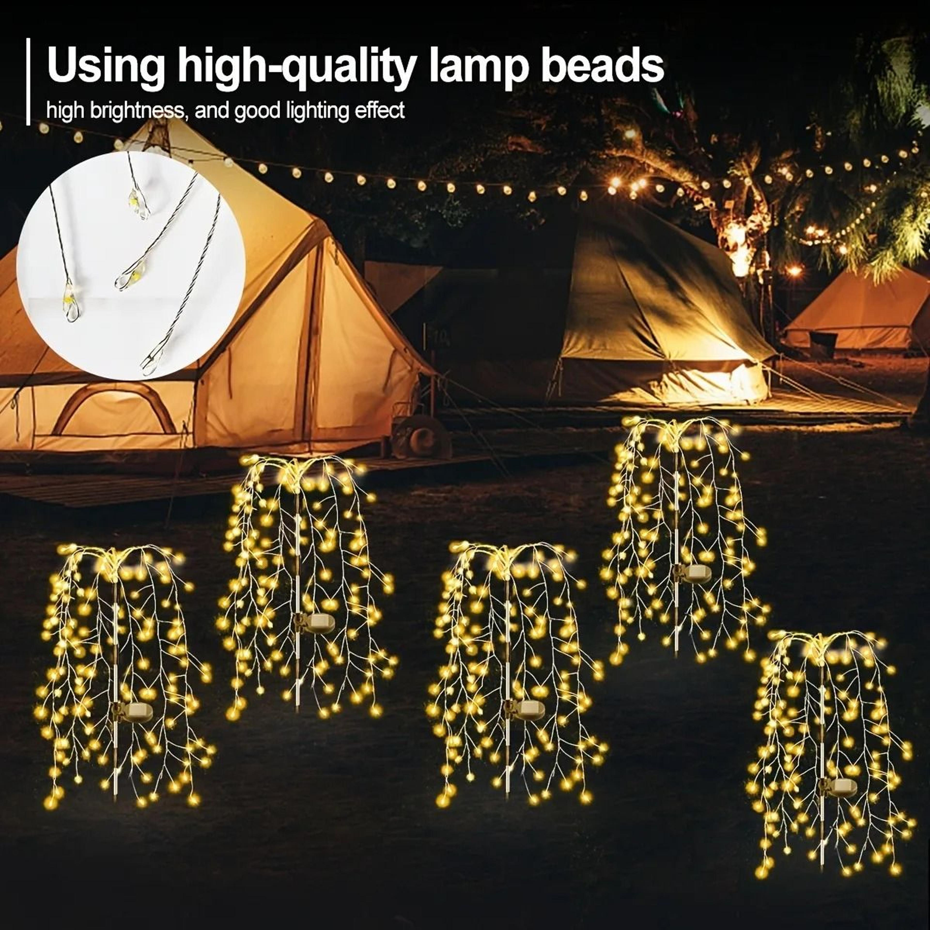 200 LED Solar Outdoor Firecracker Willow String Lights 2