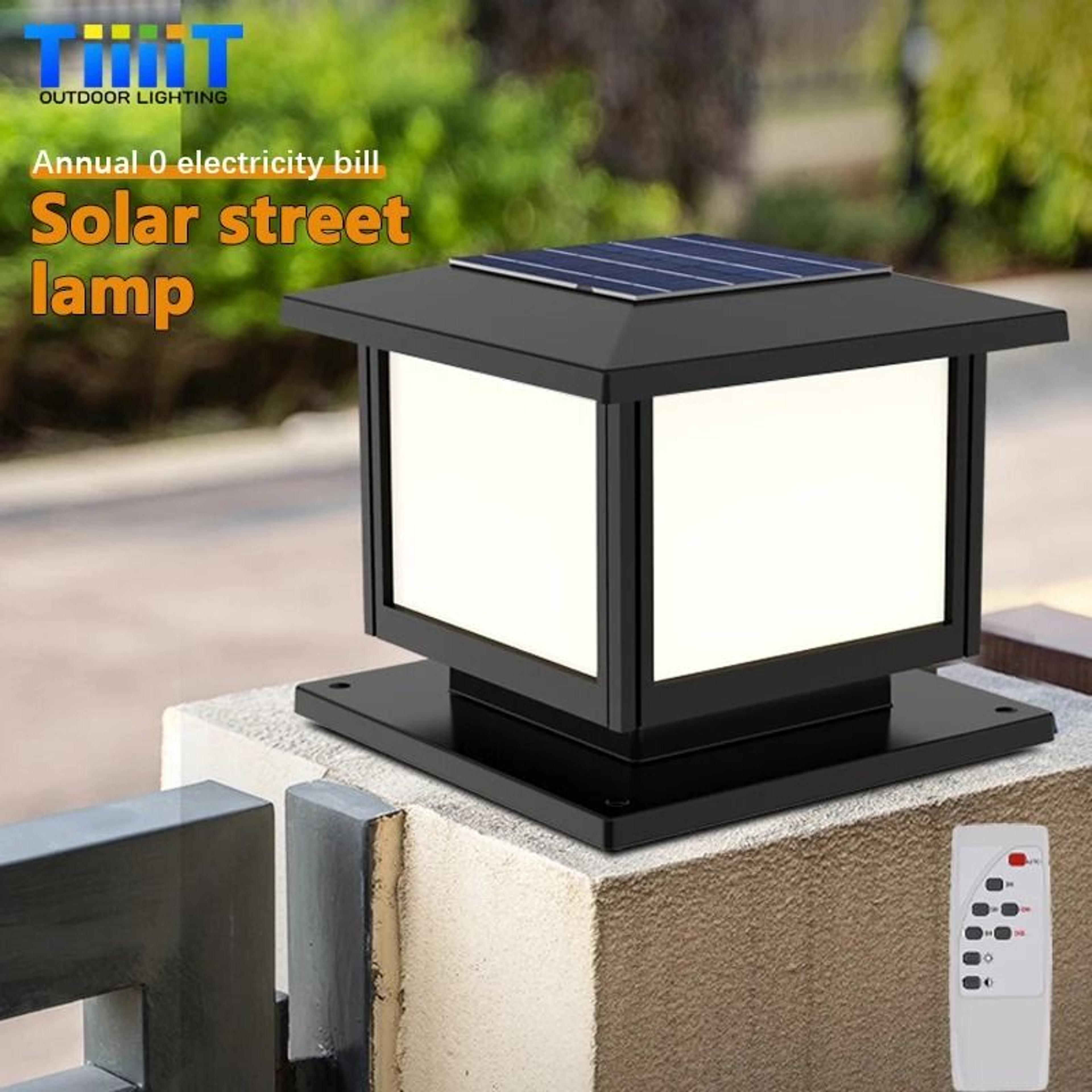 Solar Outdoor Column Cap Light With Remote Control 1