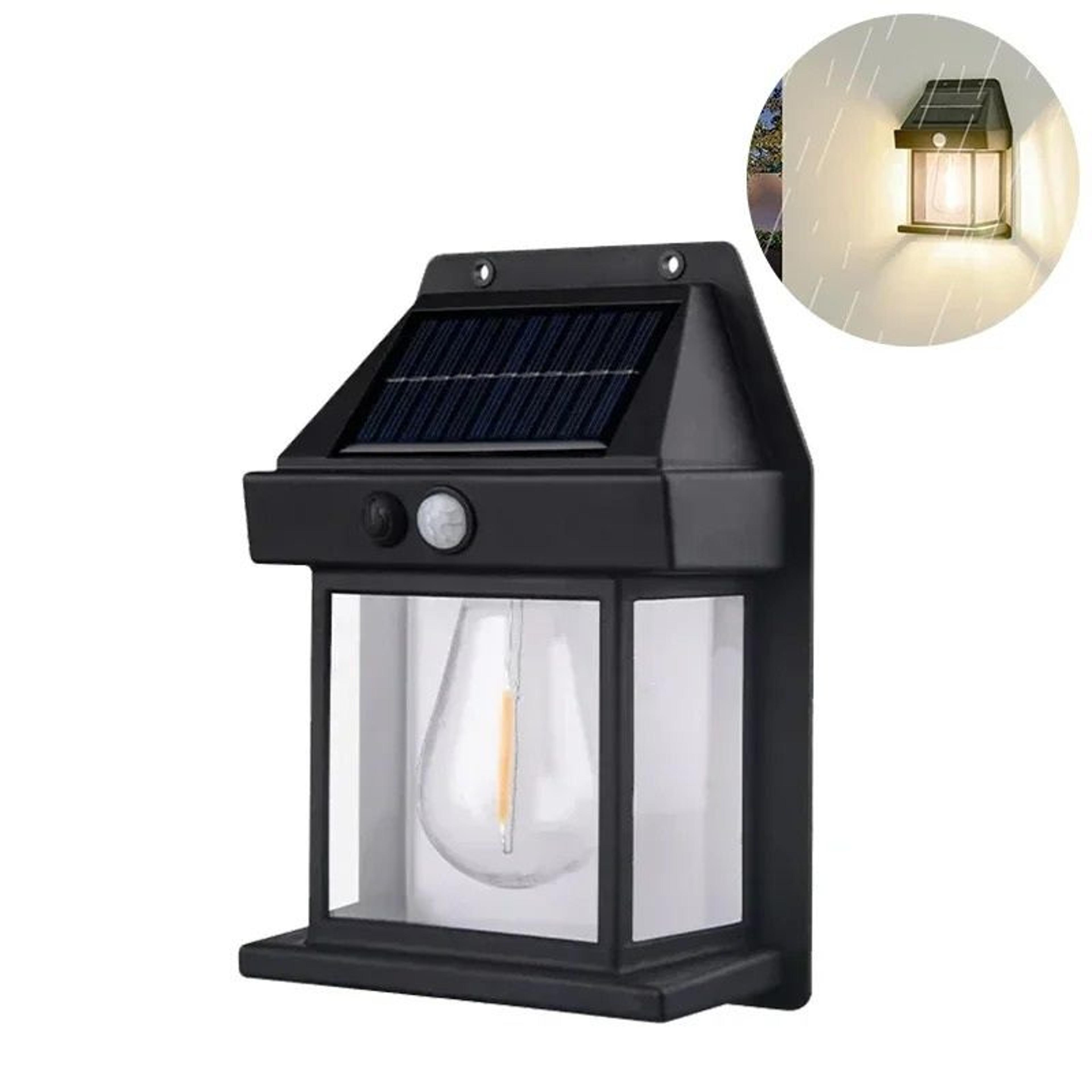 Solar Motion Sensor Tungsten Wall Lantern 0