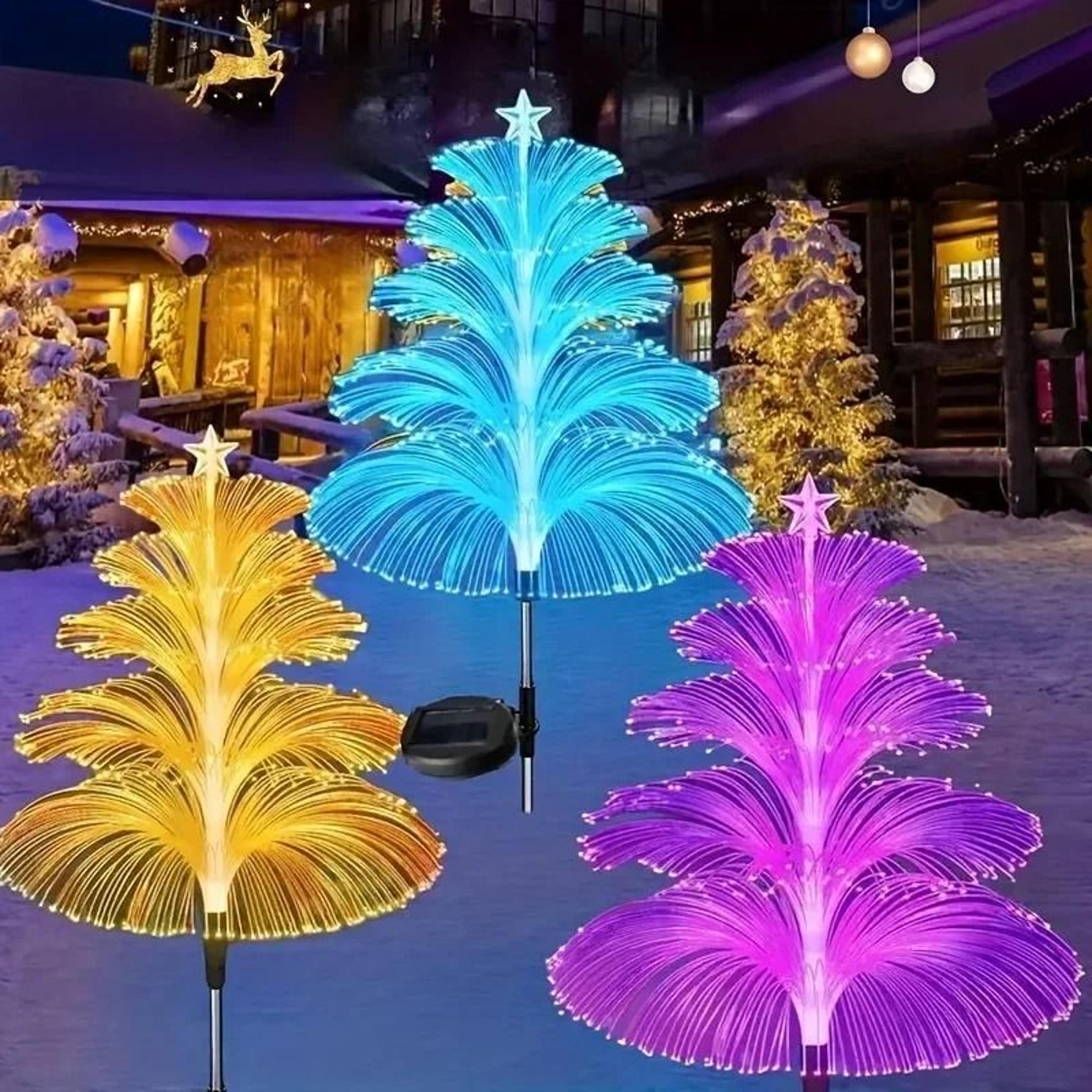 Solar Optical Fiber Jellyfish Garden Stake Light 1