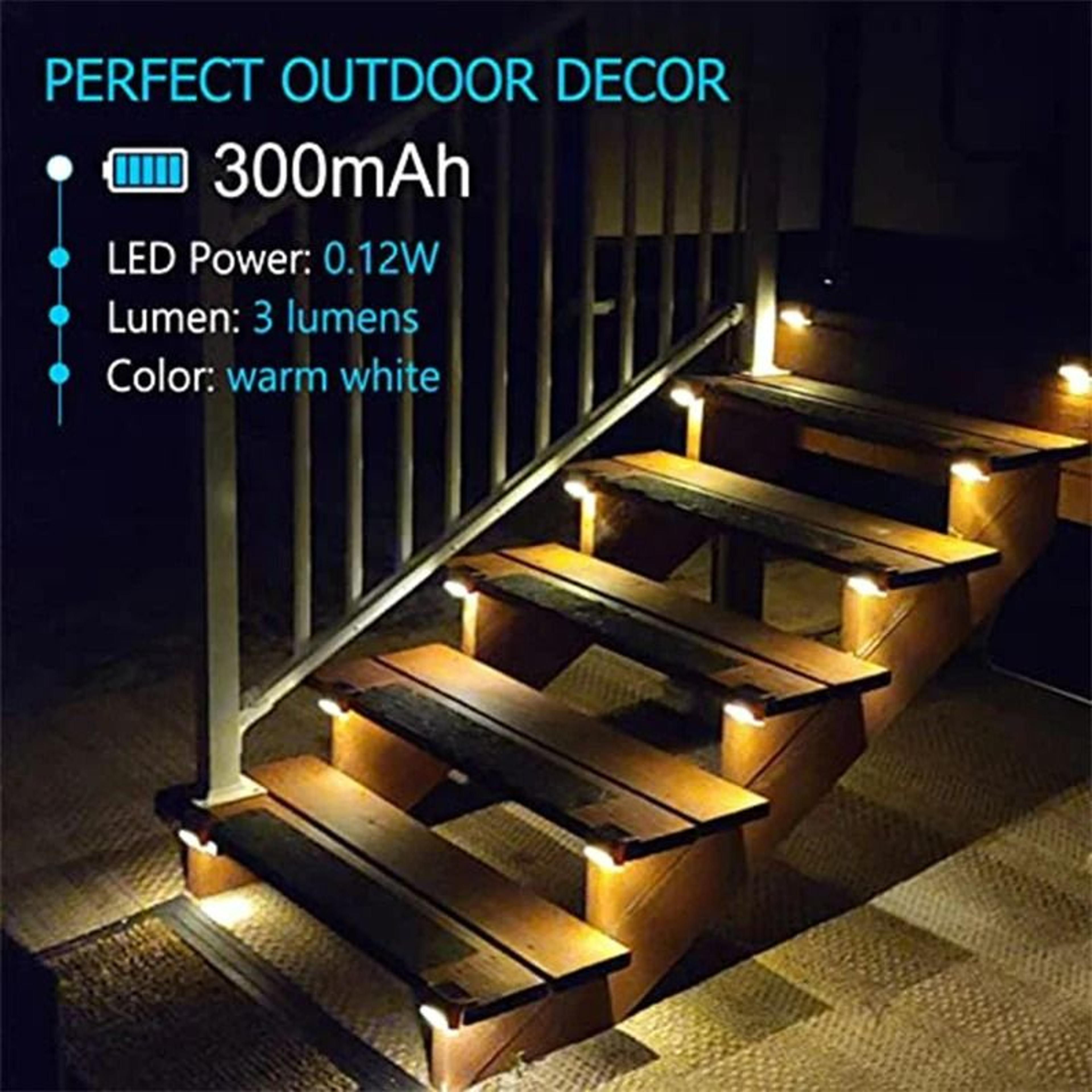 Solar Warm White LED Outdoor Step  Fence Light 4Pack 2