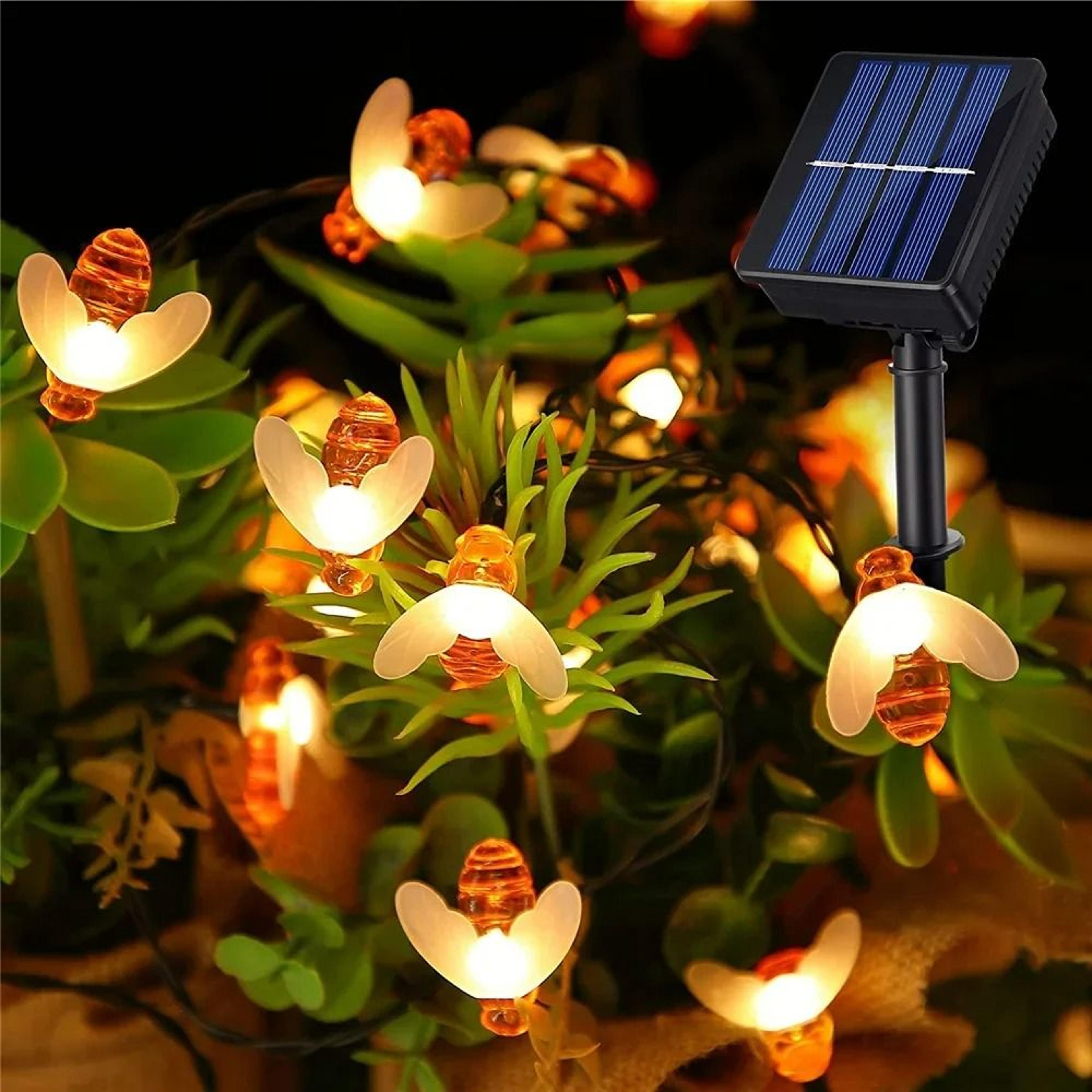 Solar Honeybee Outdoor Fairy String Lights 0