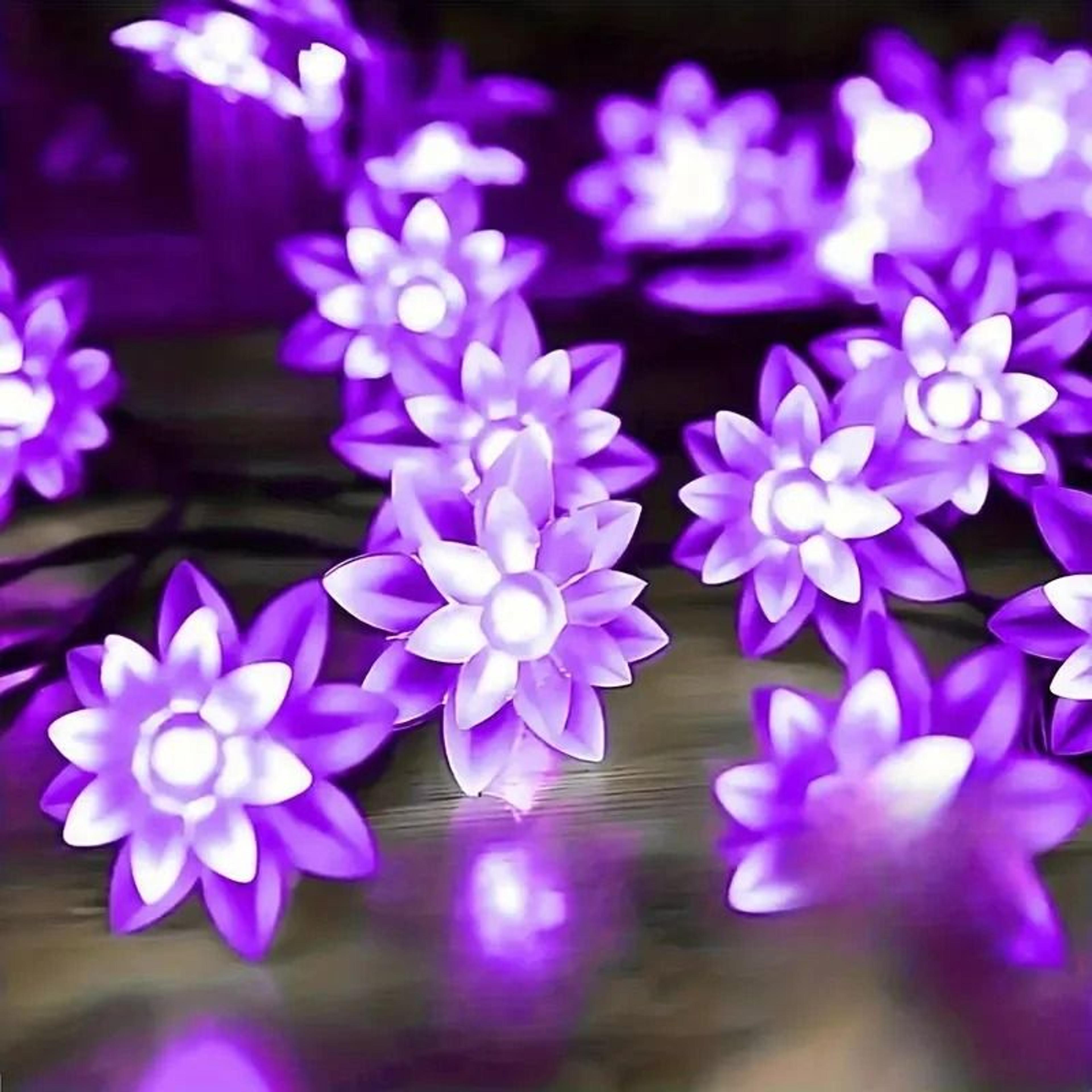 Solar Lotus Flower  DoubleLayer Cherry Blossom String Lights 4