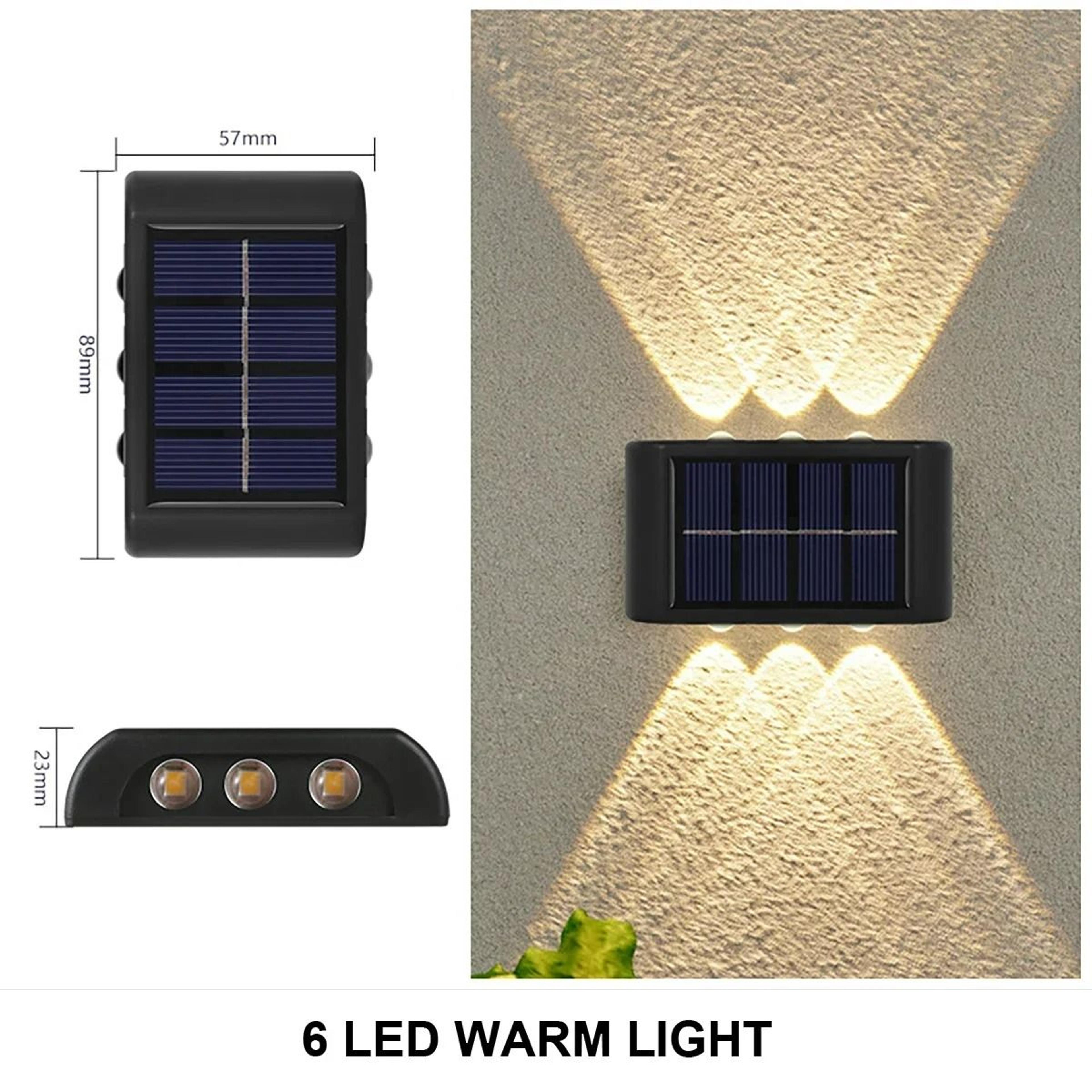Solar LED Waterproof Up  Down Exterior Wall Lamp 2Pack 6