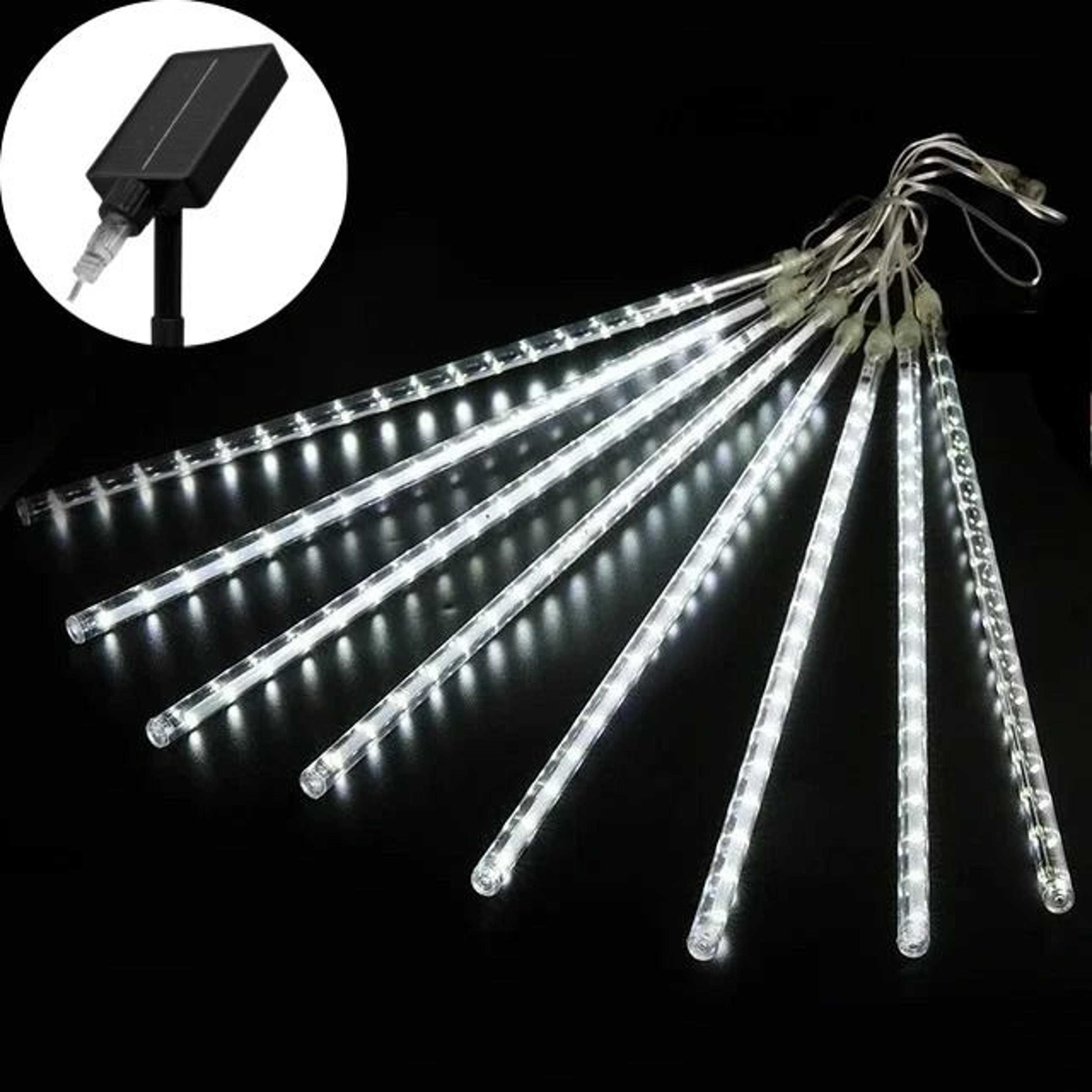 Solar Meteor Shower Rain String Lights 8Tube Set 7