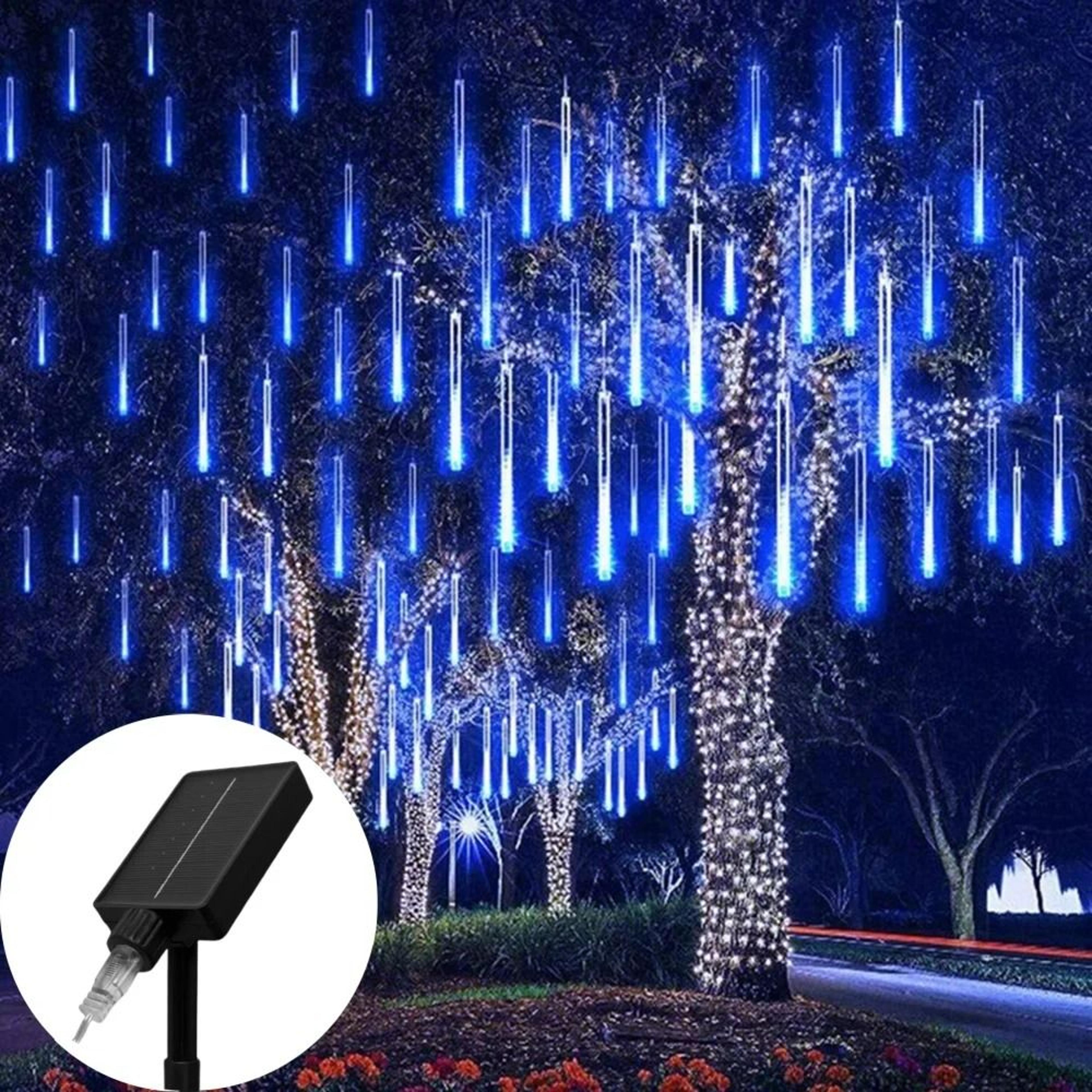 Solar Meteor Shower Rain String Lights 8Tube Set 2