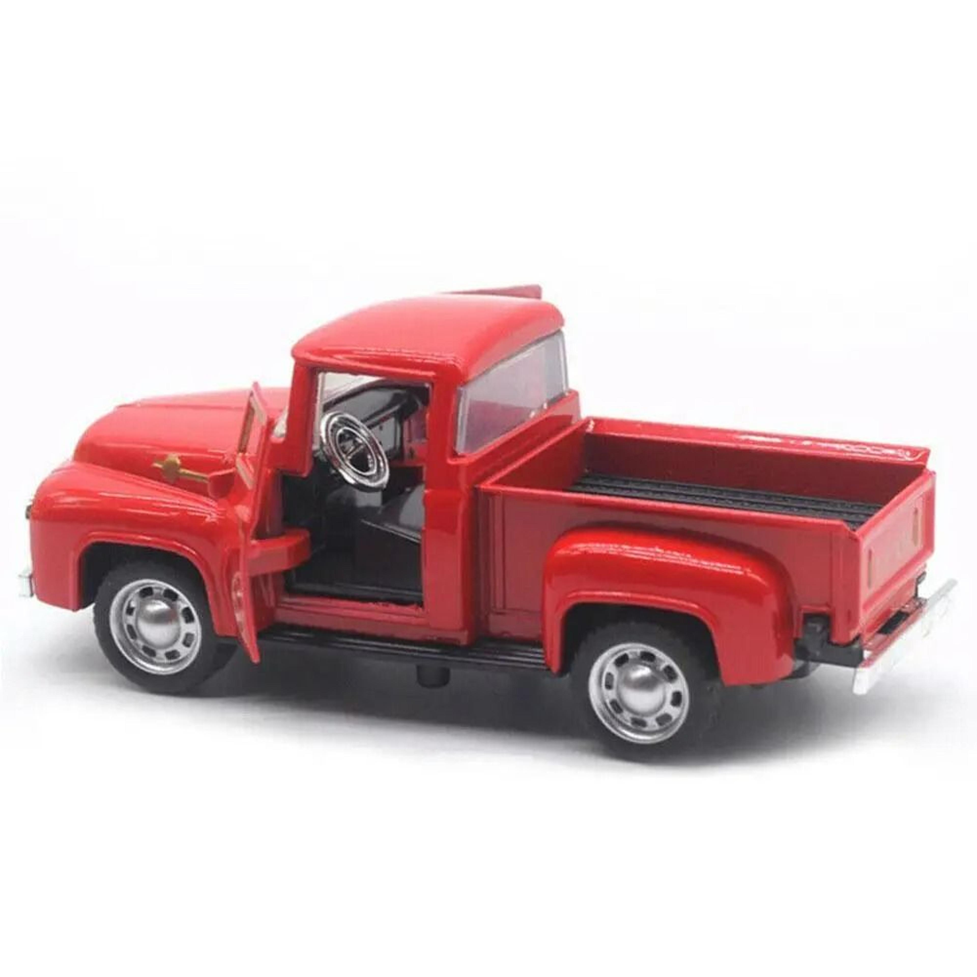 Vintage Alloy Red Metal Truck PullBack Diecast Model 3