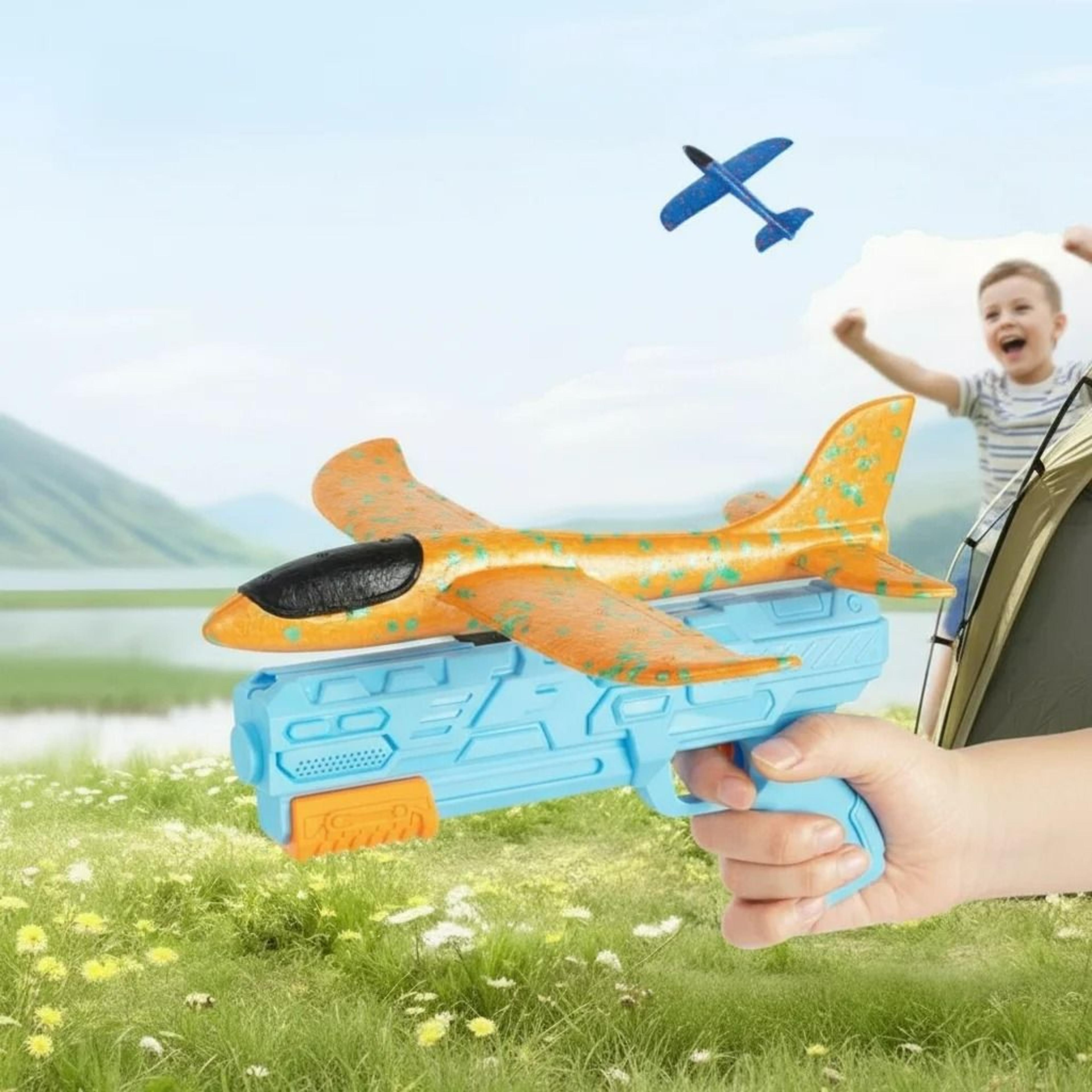 children's launcher gun foam glider aircraft toy