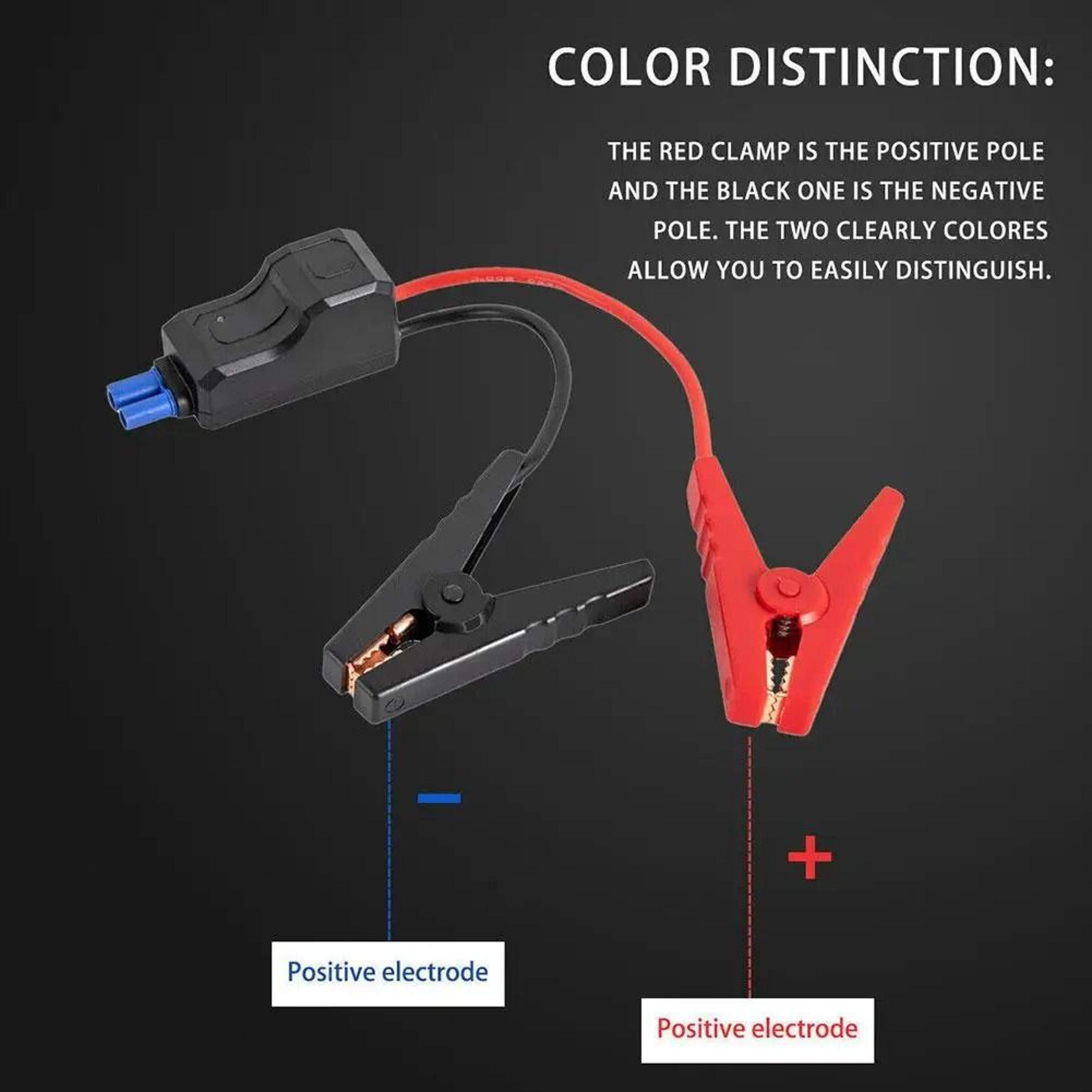500A Smart Jumper Cable Clamp With LED Protection Indicator 2