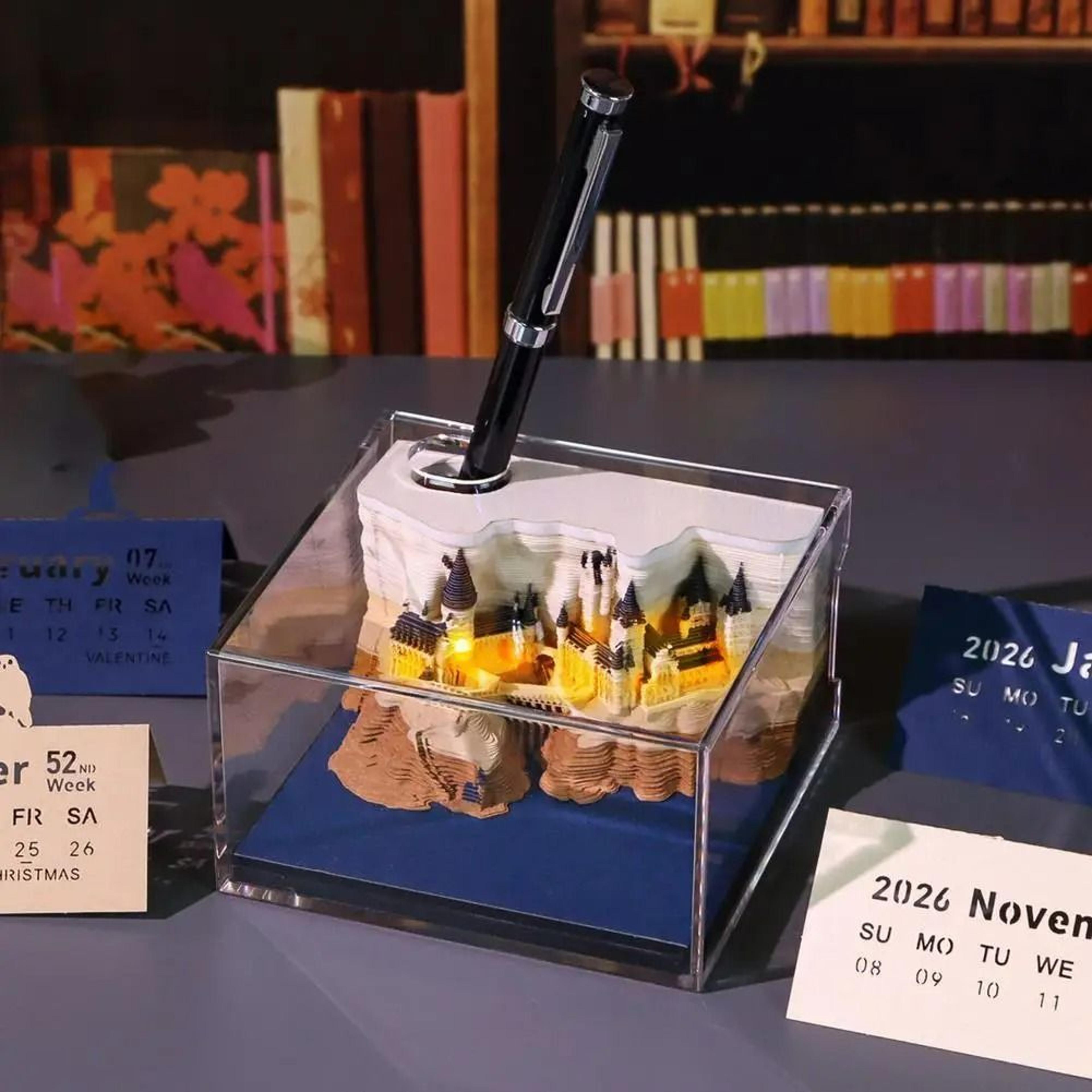 2026 Treehouse 3D Paper Carving Desktop Calendar  Memo Pad 5
