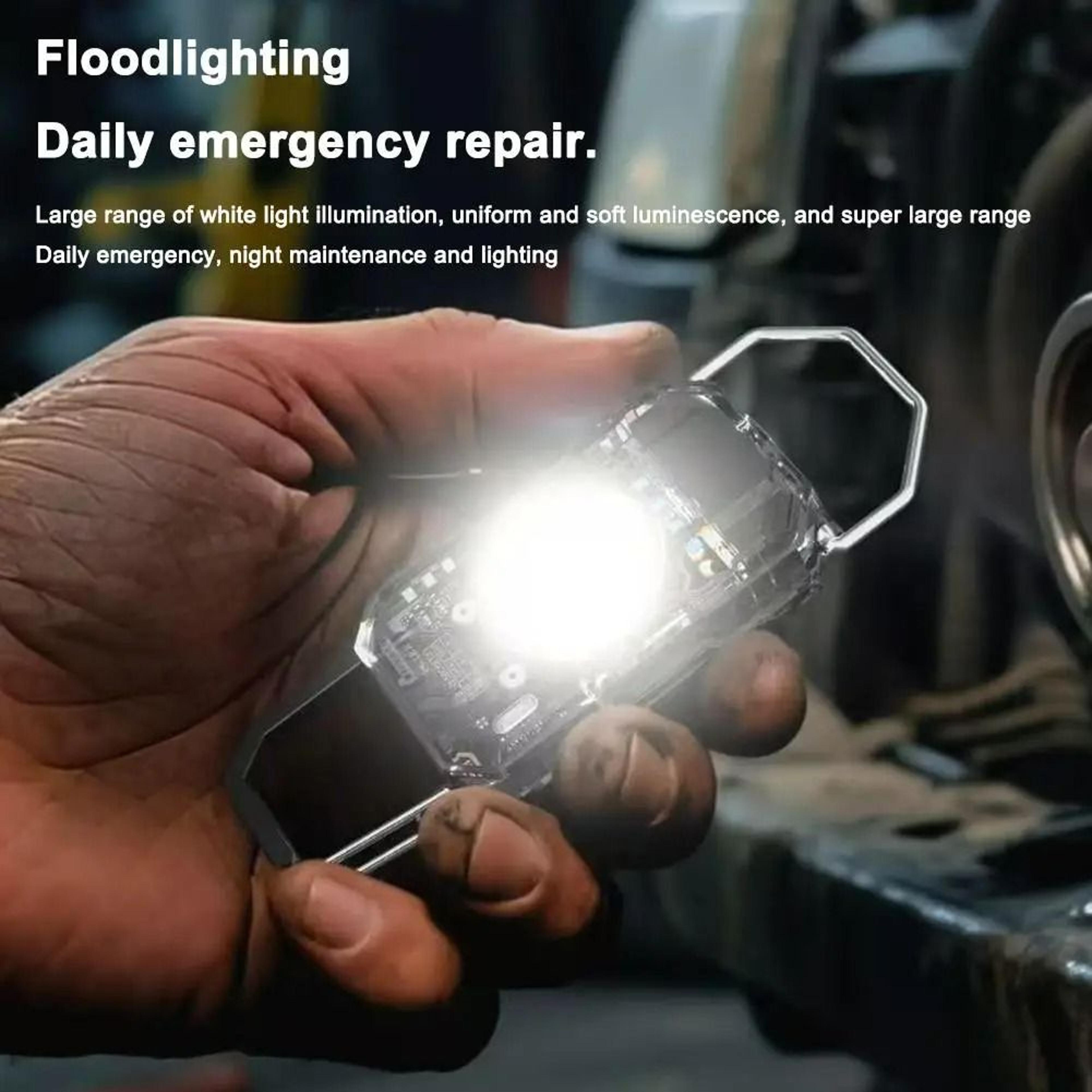 Rechargeable Mini COB Keychain Work Light Flashlight 3