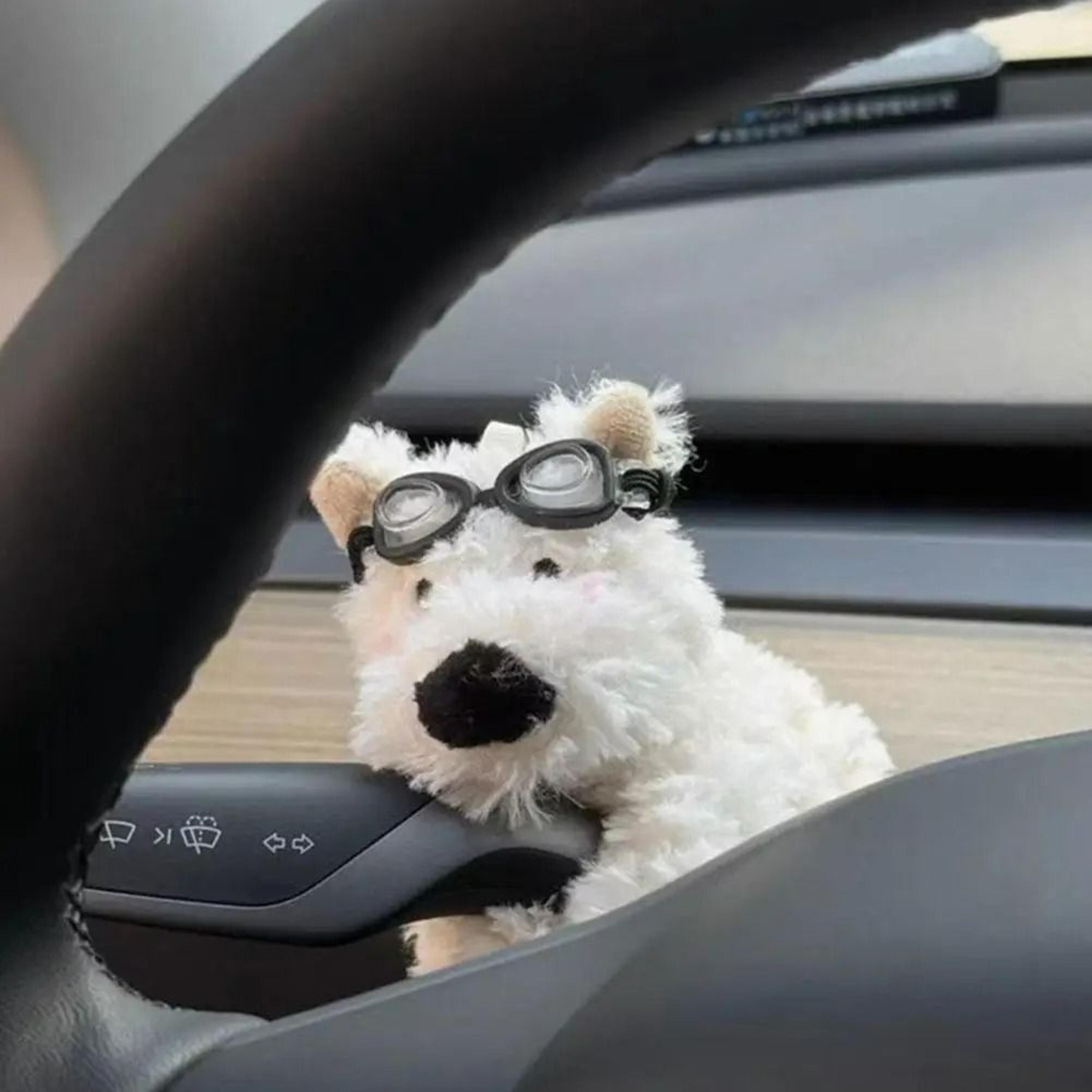 Cute Plush Puppy Car Wiper Stem Interior Ornament 3
