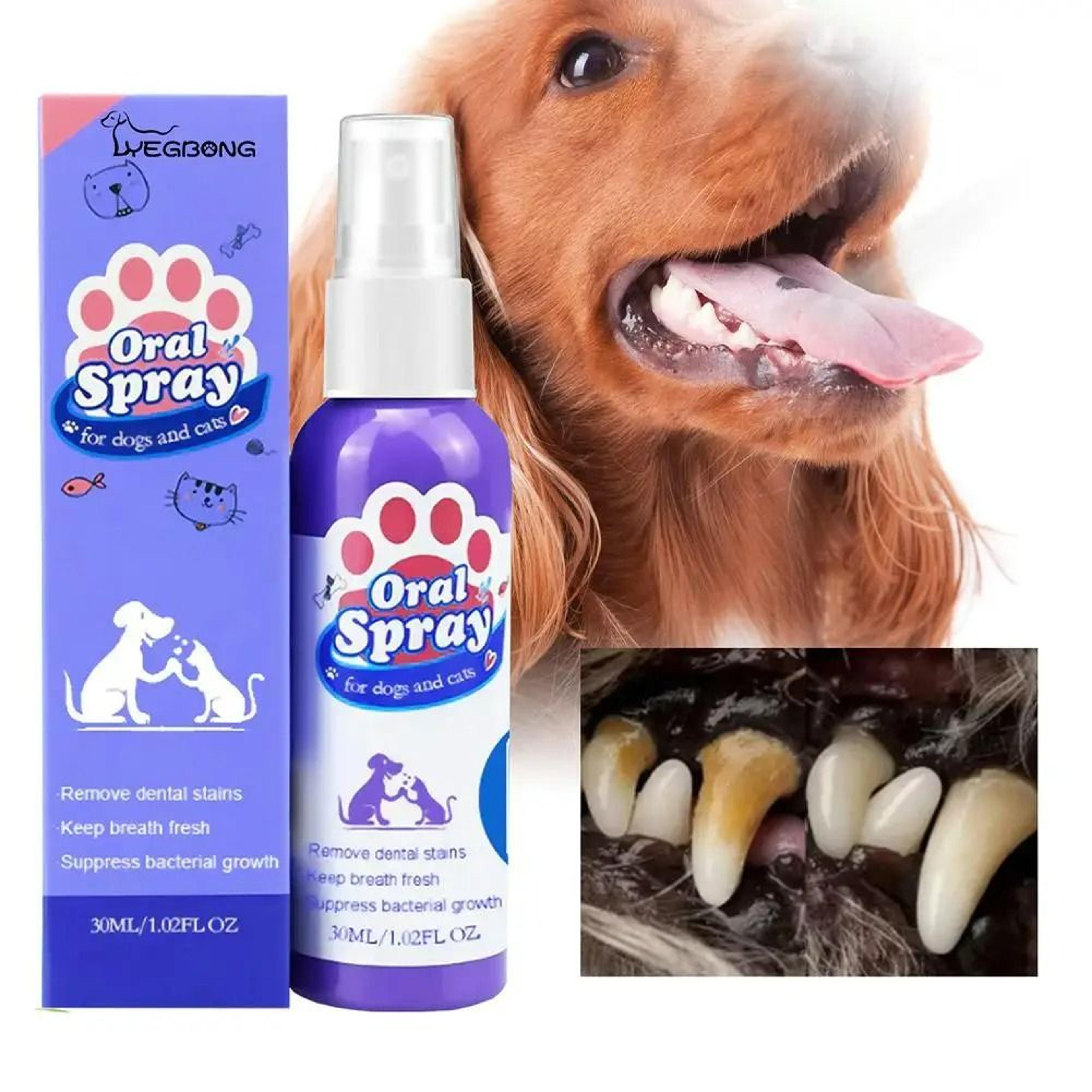 pet teeth cleaning and oral deodorant spray for dogs and cats
