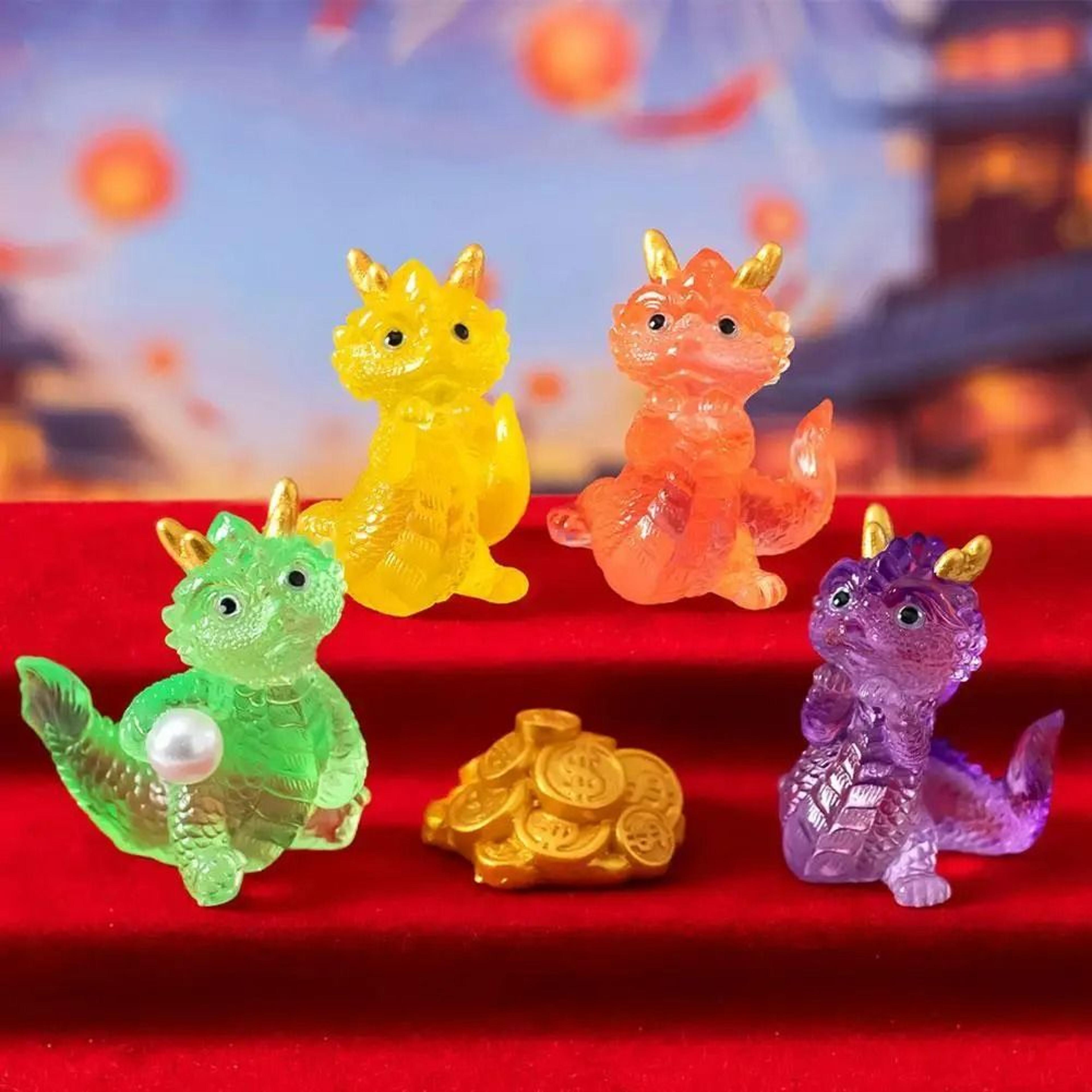 mini cute chinese zodiac dragon resin figurine