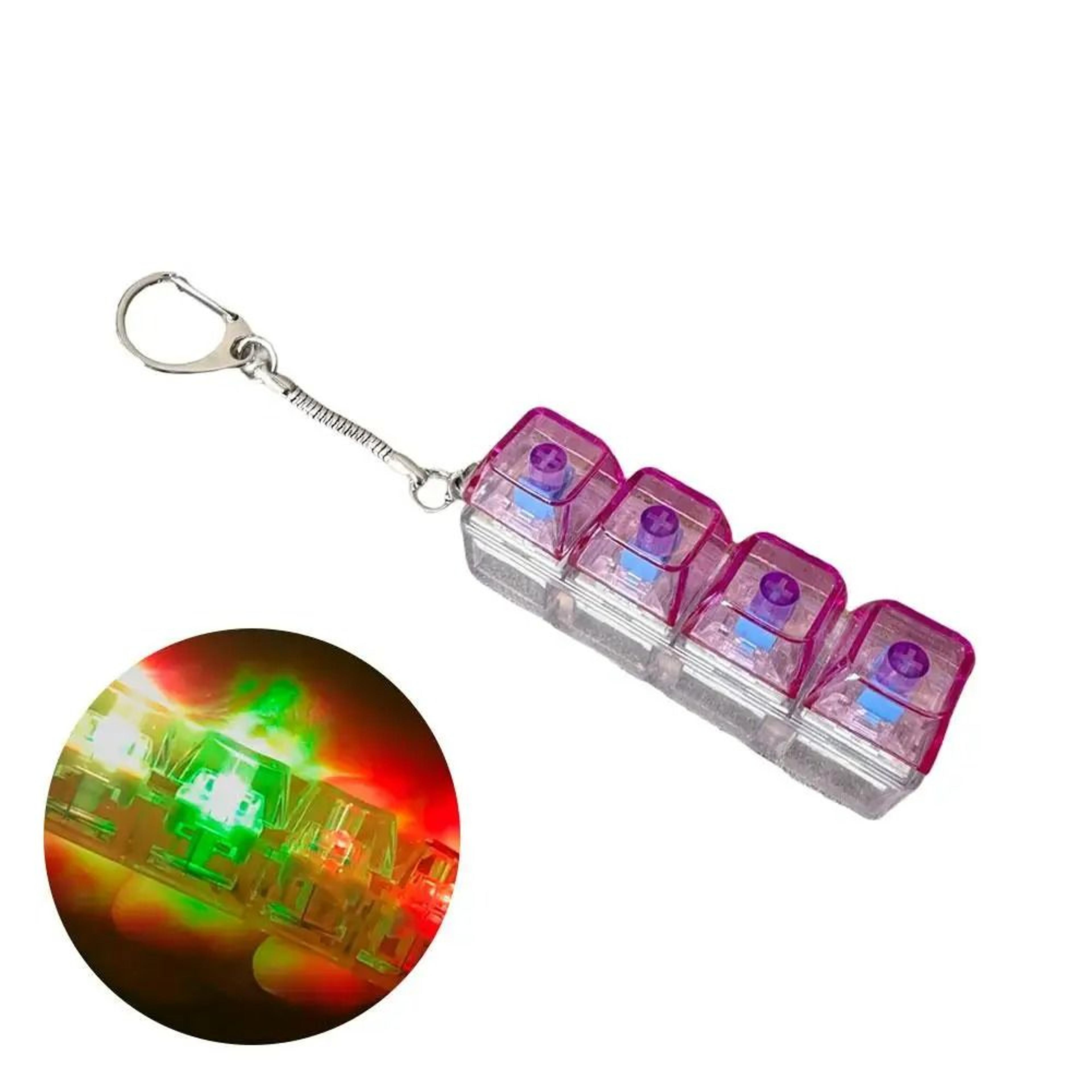 Luminous 4Key Mechanical Keyboard Fidget Keychain 10