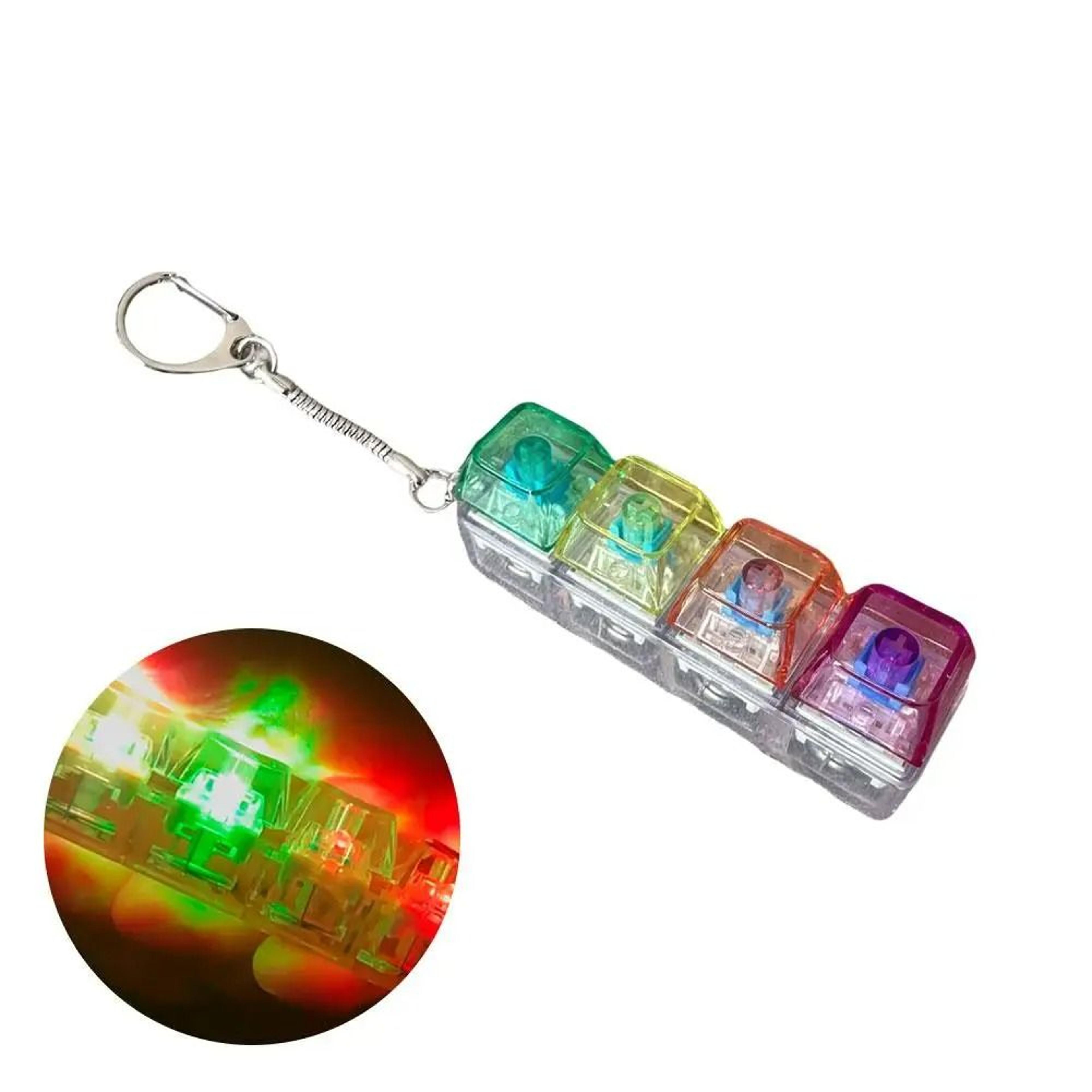 Luminous 4Key Mechanical Keyboard Fidget Keychain 11