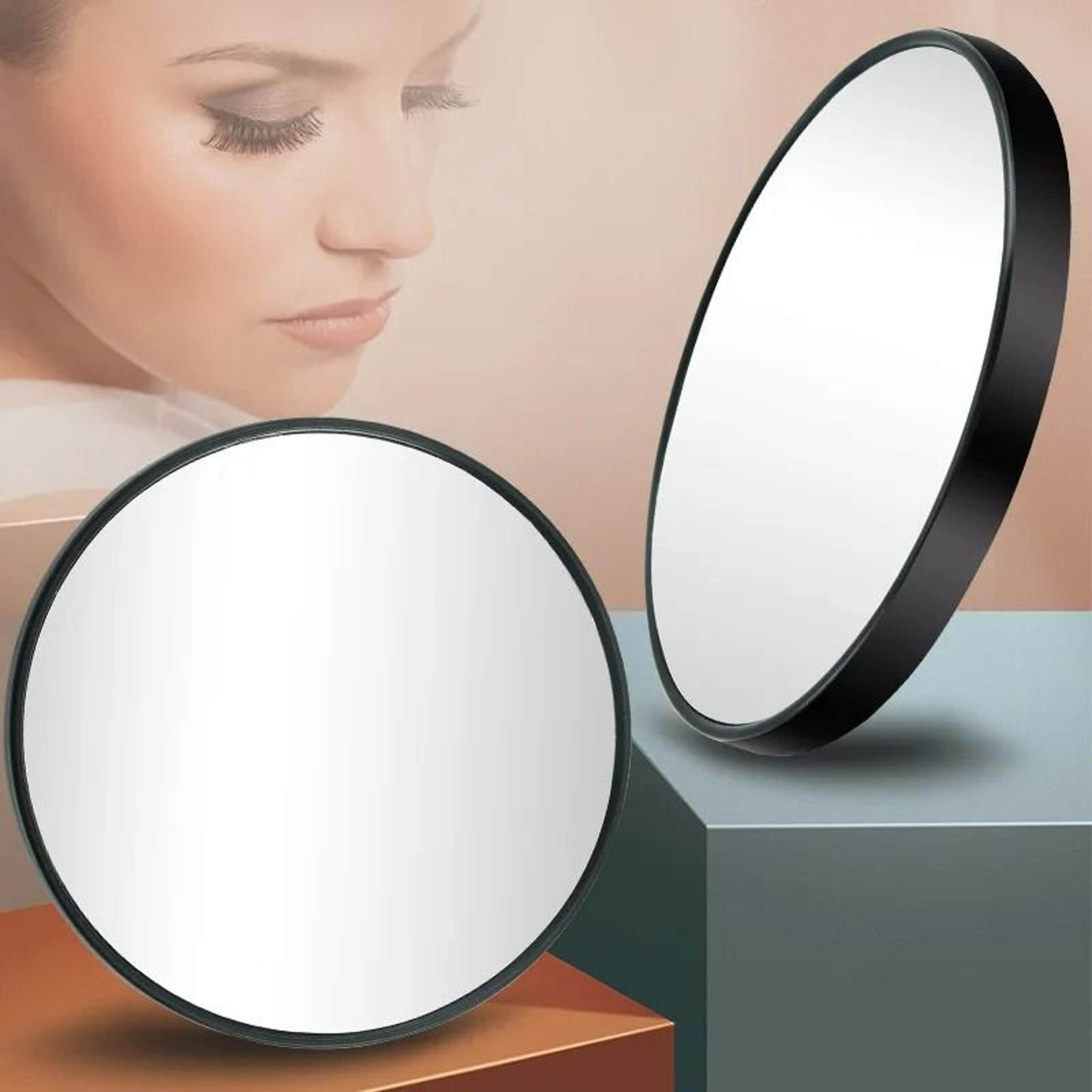 3.5 in mini magnifying travel makeup mirror with suction cups