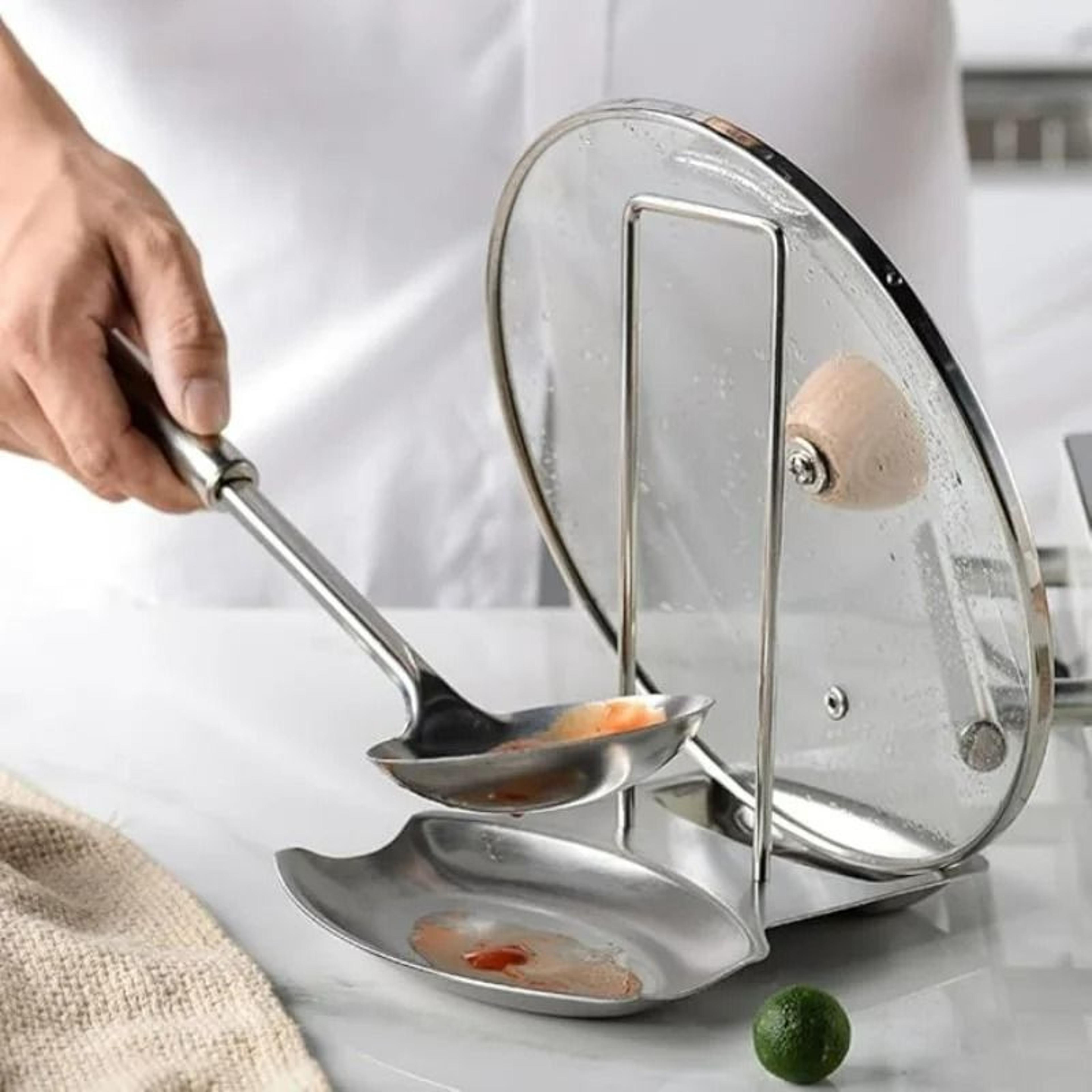 Stainless Steel Pot Lid And Spoon Rest Rack 2