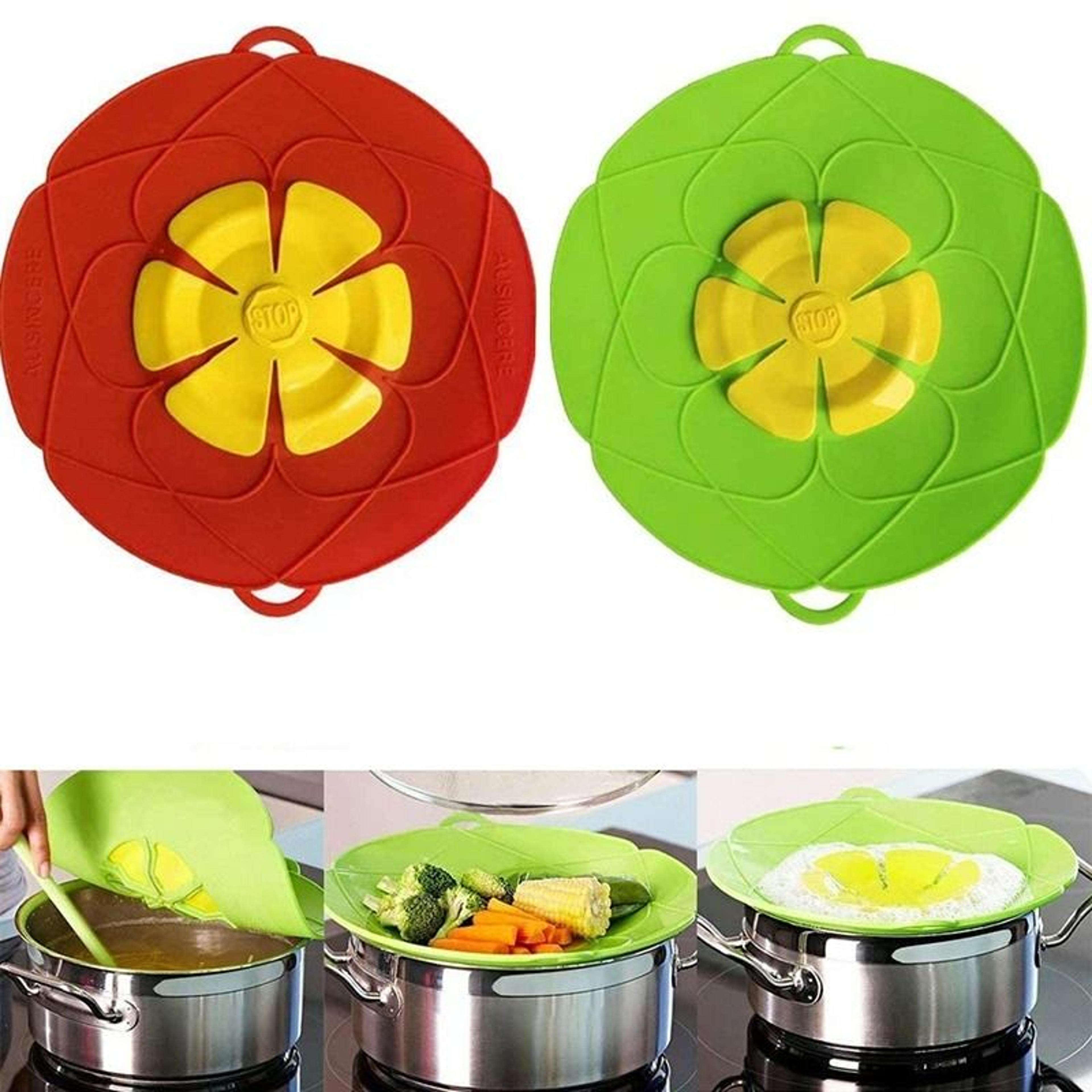 silicone spill stopper pot cover and cooking lid