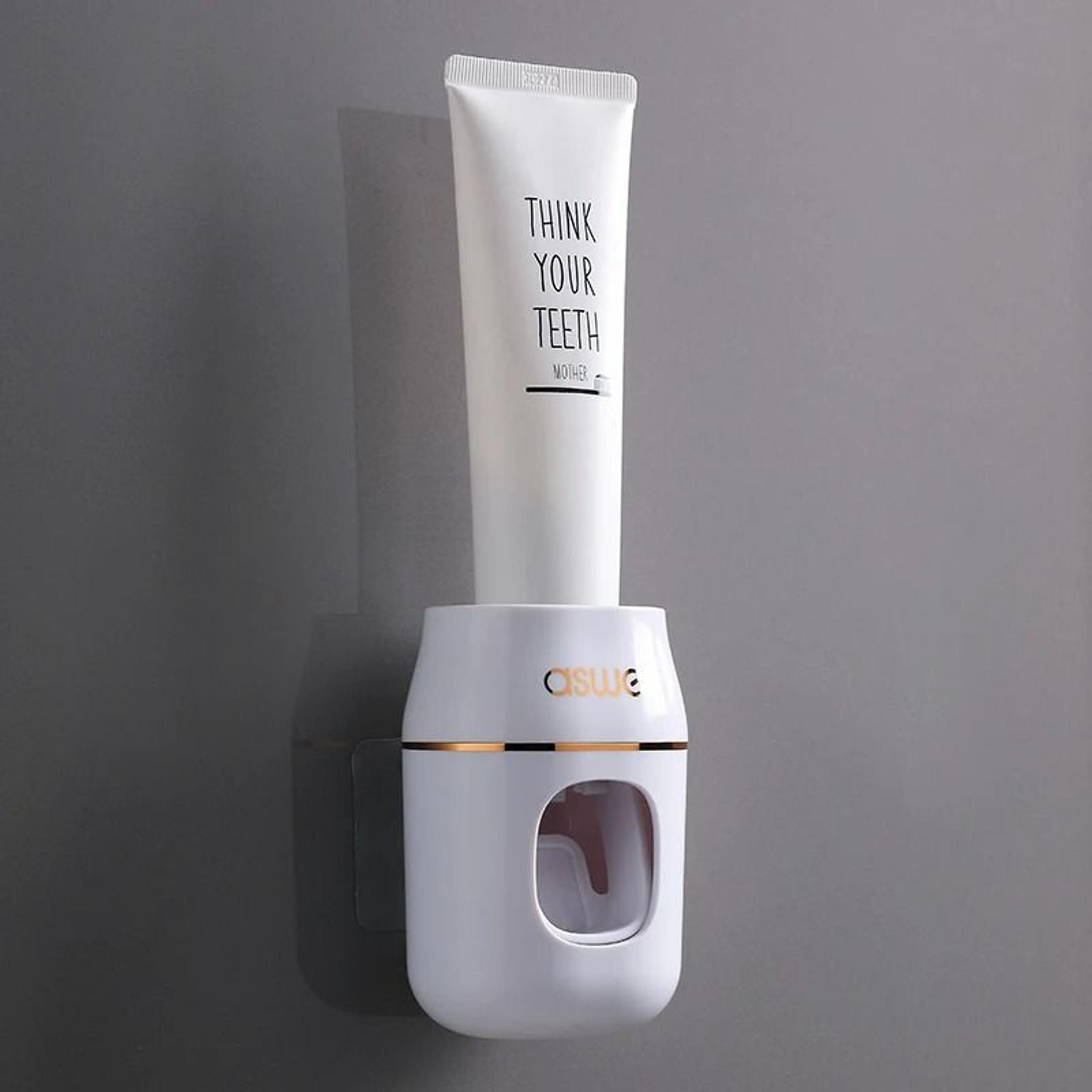 WallMounted Automatic Toothpaste Dispenser And Toothbrush Holder Set 7