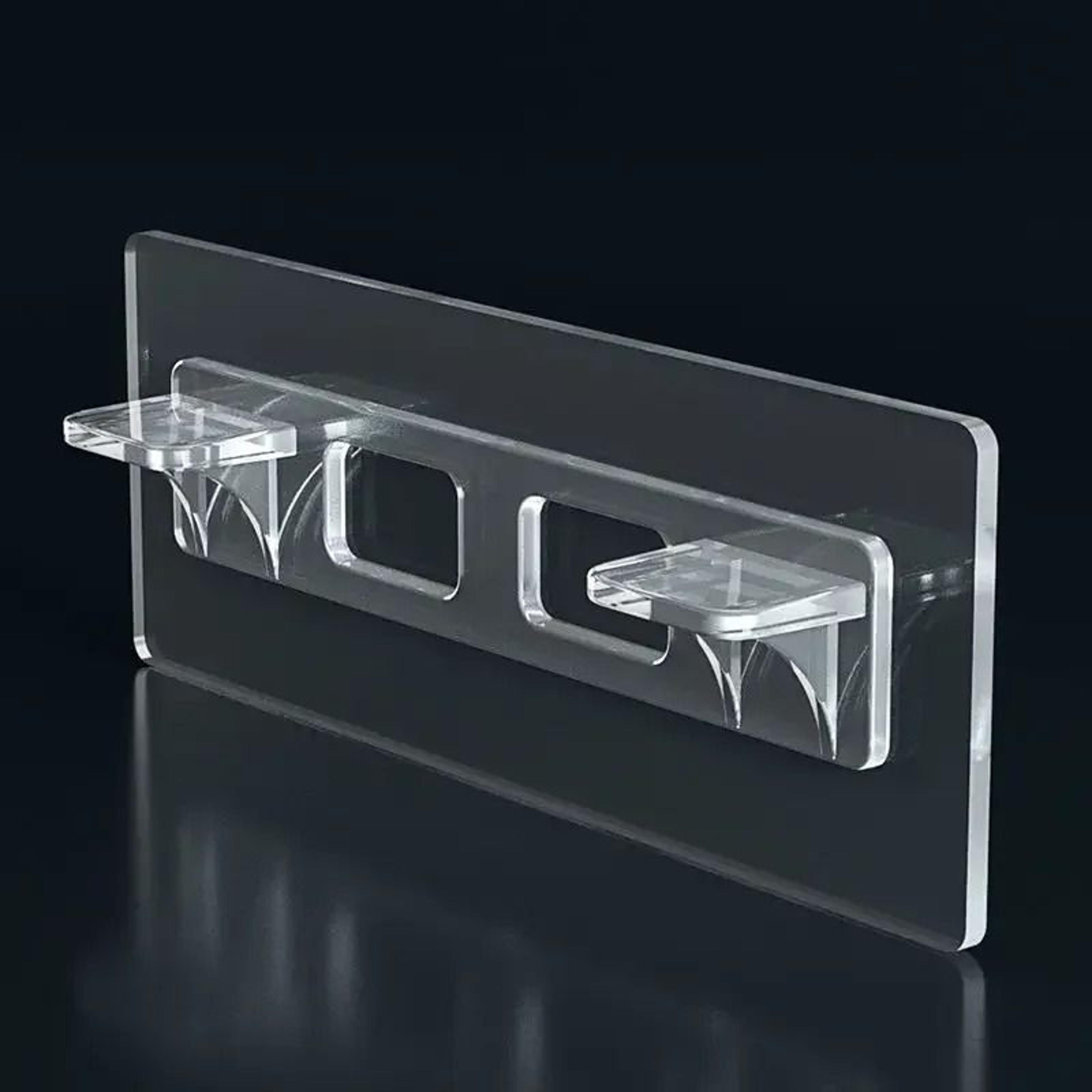 self-adhesive punch-free shelf support clips and pegs